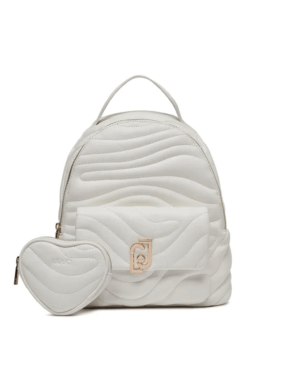 Women's backpacks in white eco-leather