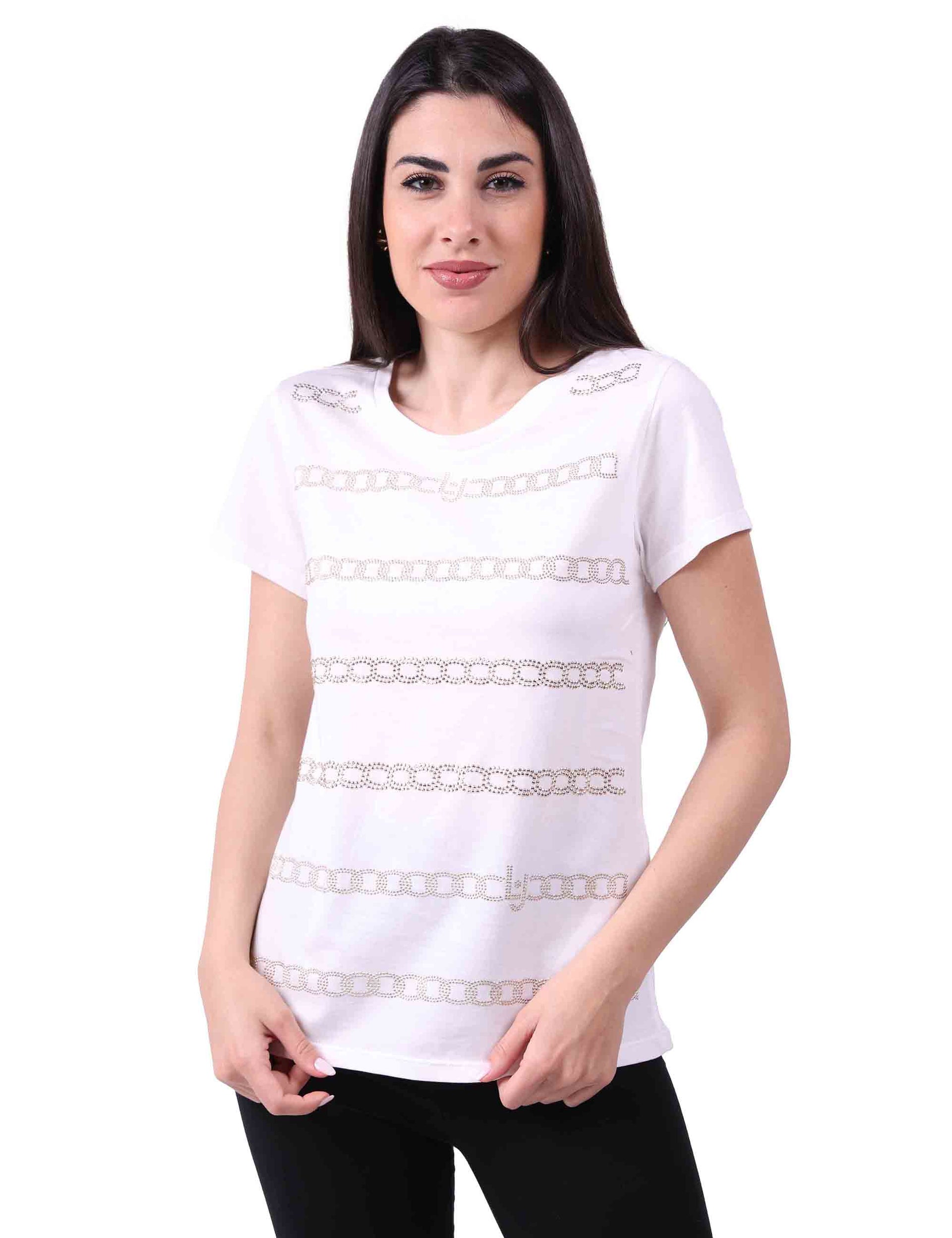 T-shirt donna con mini borchie