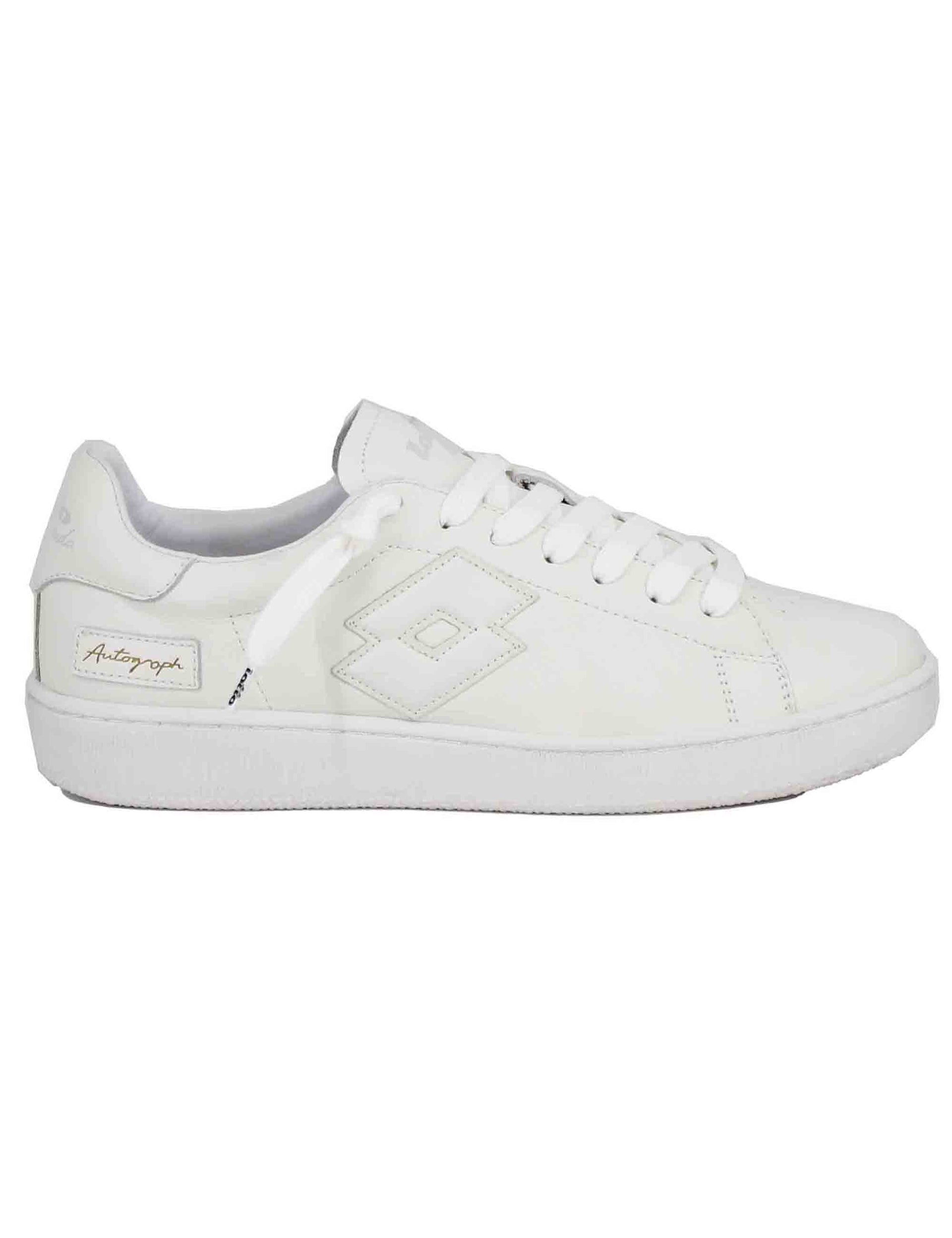 Men's autograph white leather sneakers