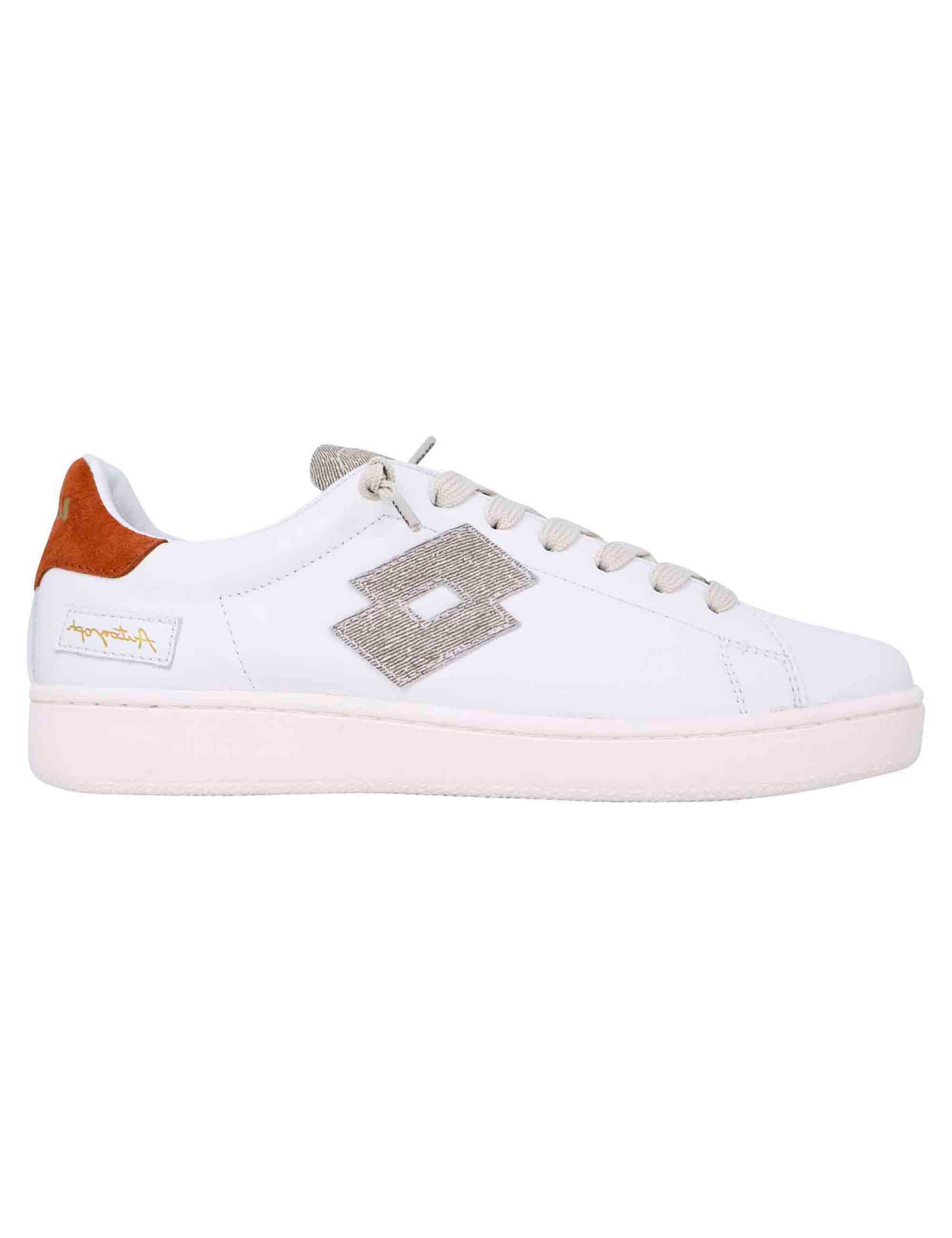 Men's autograph white leather sneakers