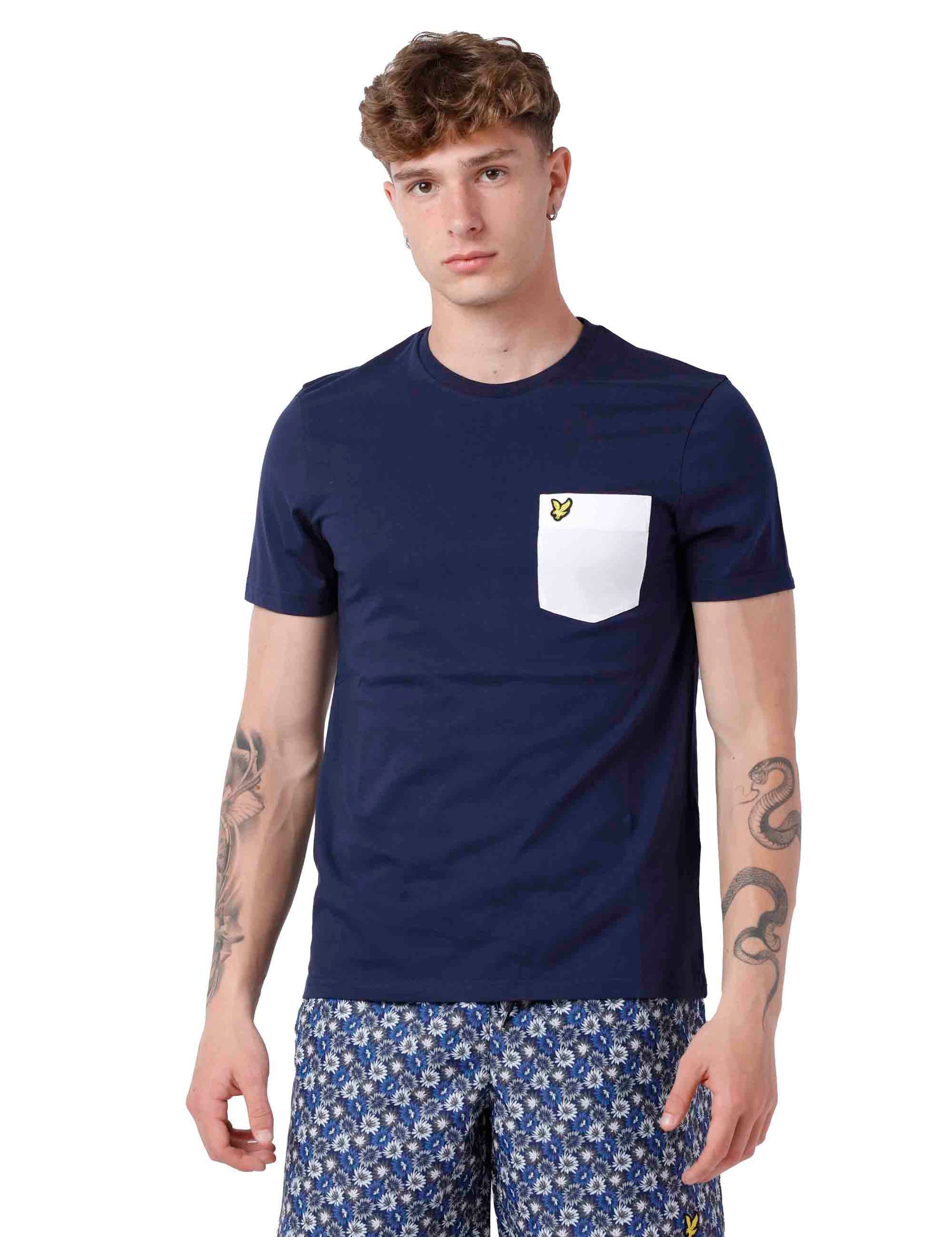 T-shirt uomo in cotone blu