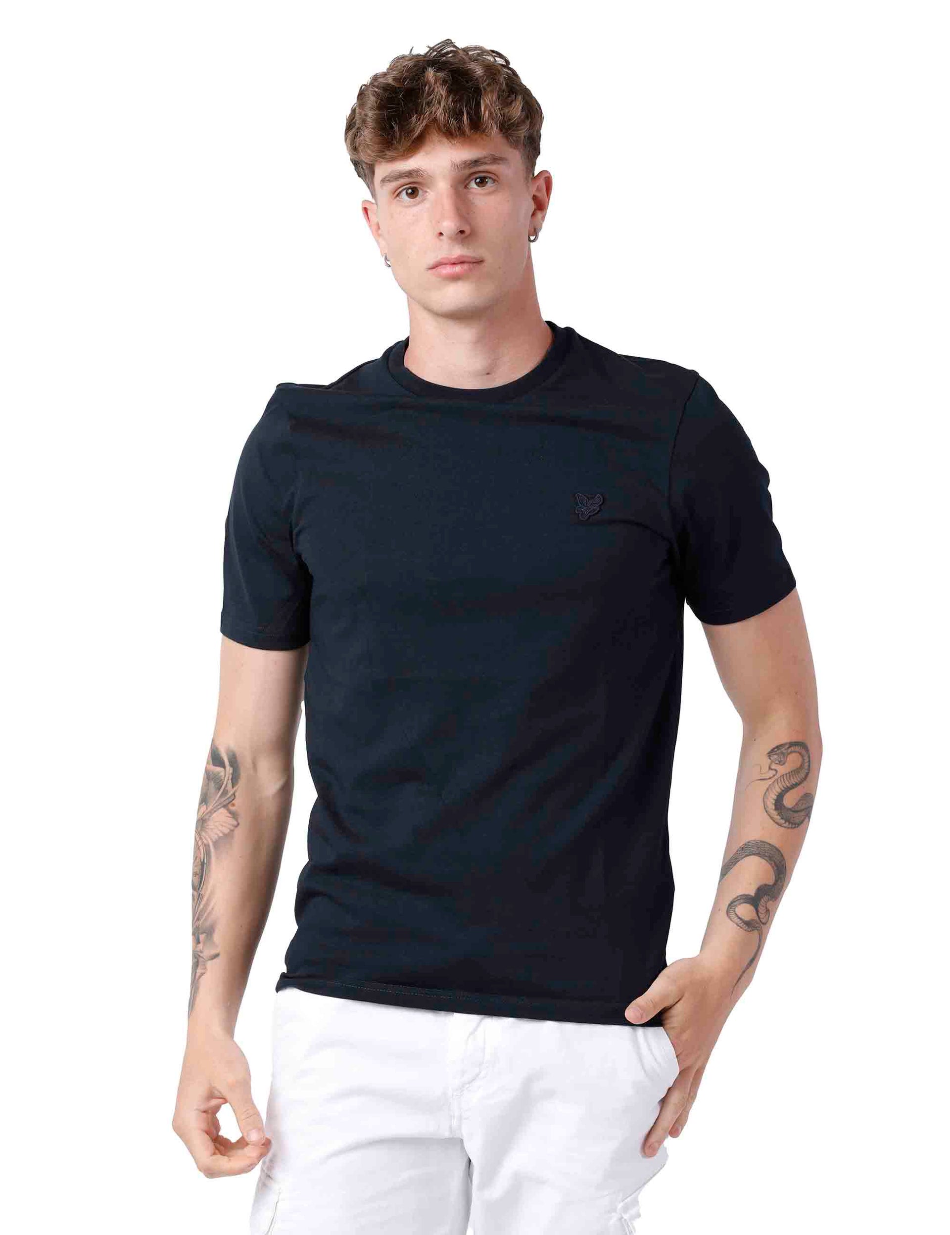 T-shirt uomo in cotone blu