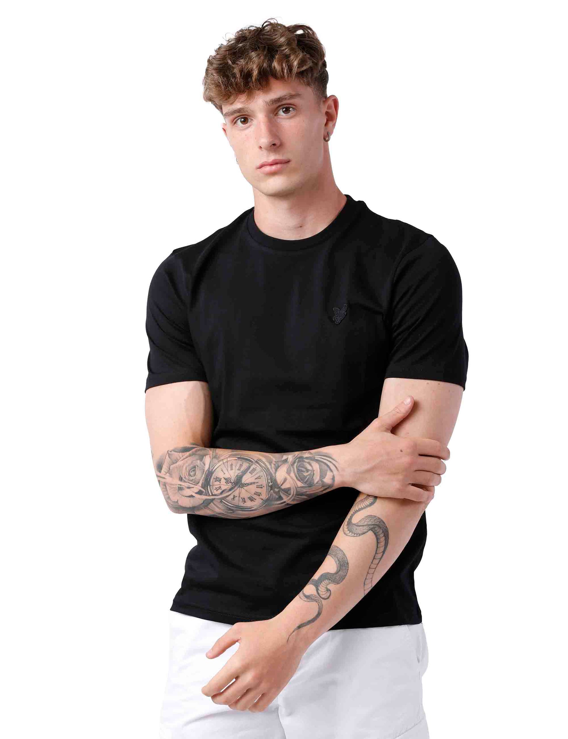 T-shirt uomo in cotone nero