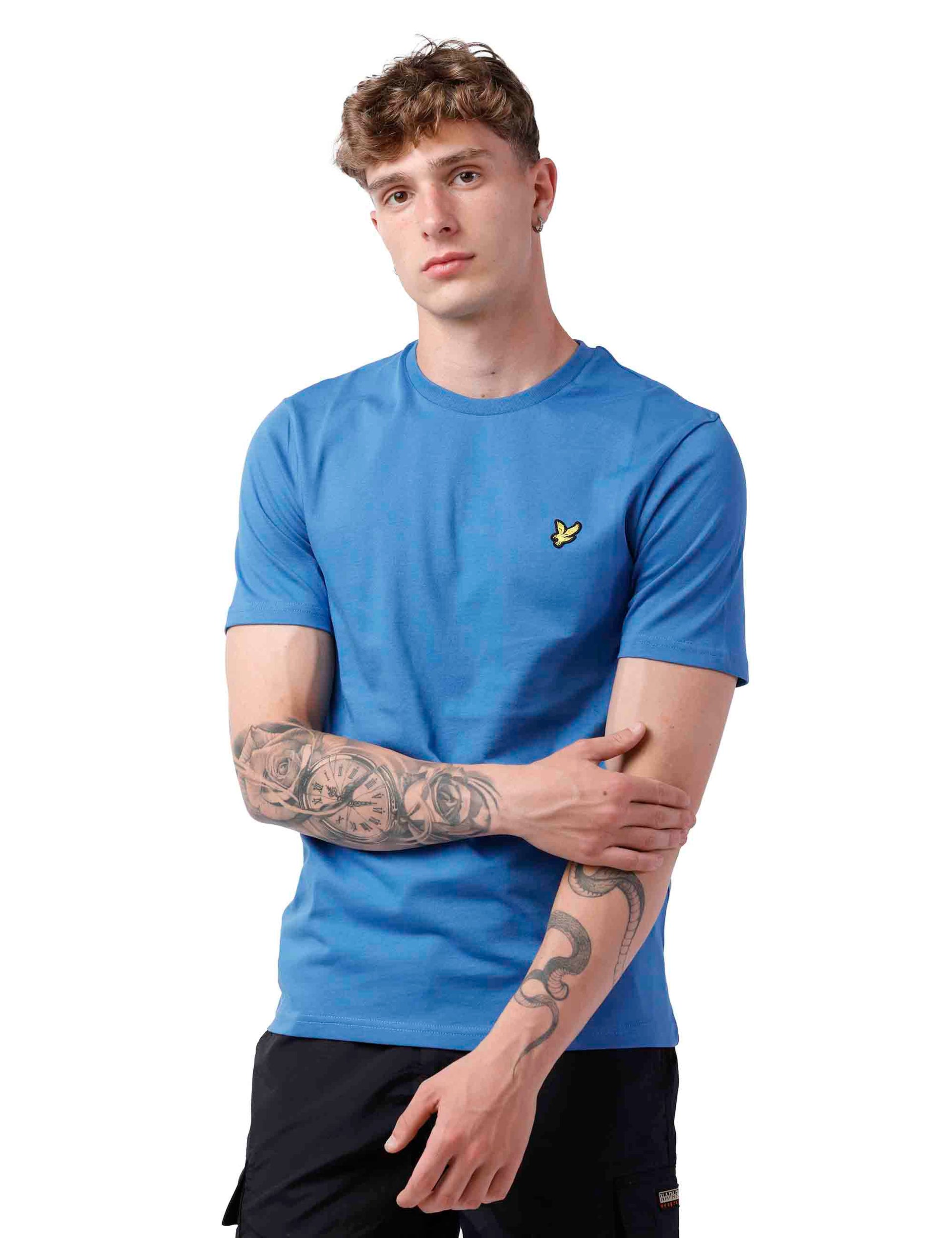 T-shirt uomo in cotone blu