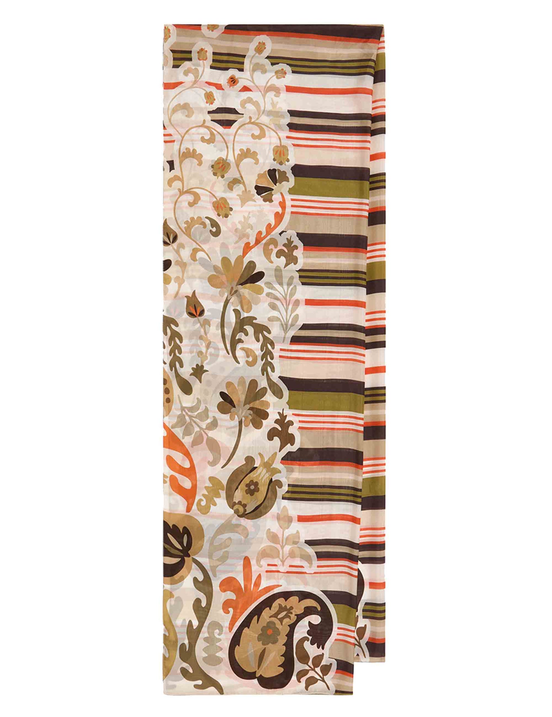 Collection Print women's stole in brown and beige patterned silk