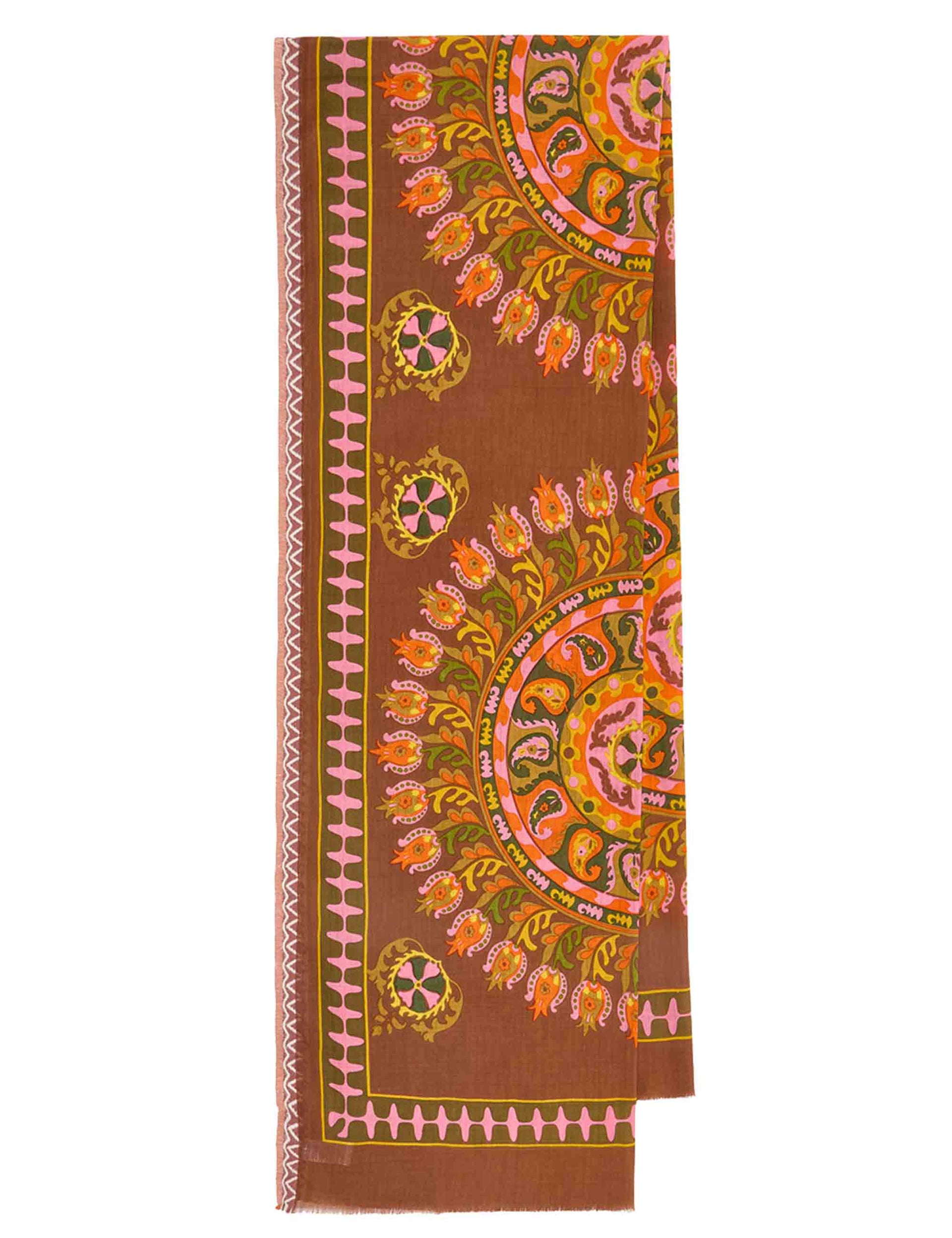 Collection Print women's sarongs in orange patterned cotton