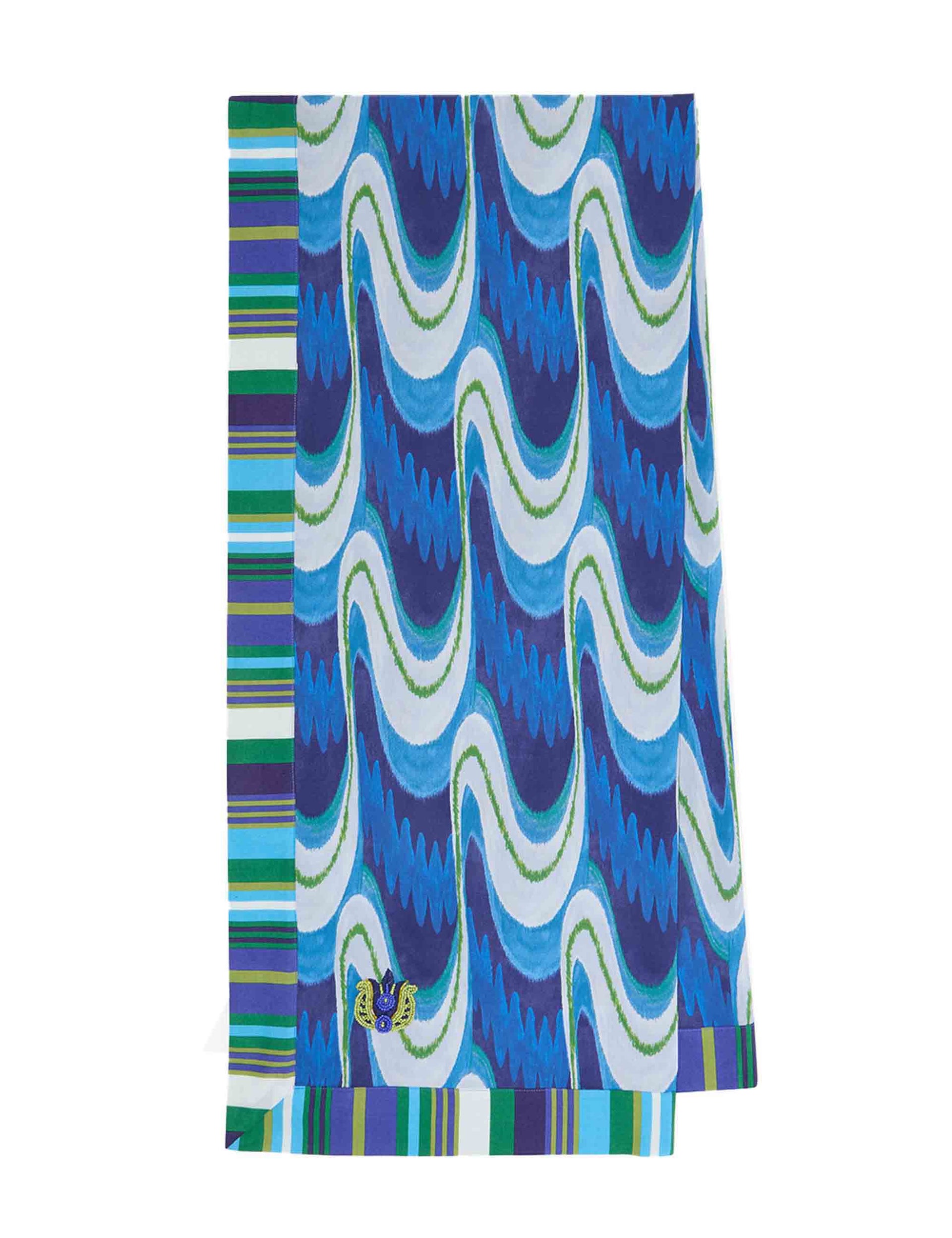 Fortuna Wave women's sarongs in patterned light blue cotton