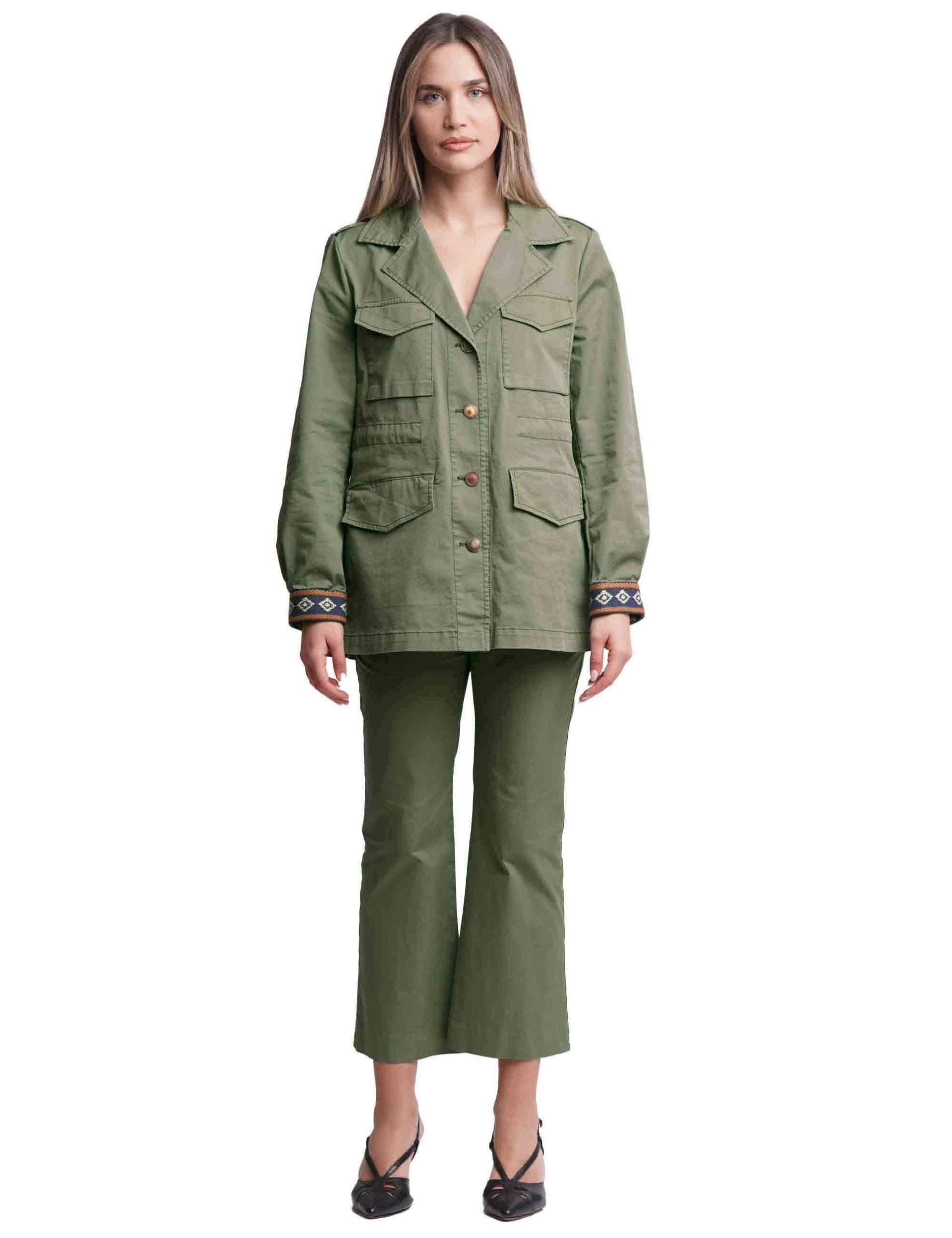 Precious women's safari jackets in green cotton