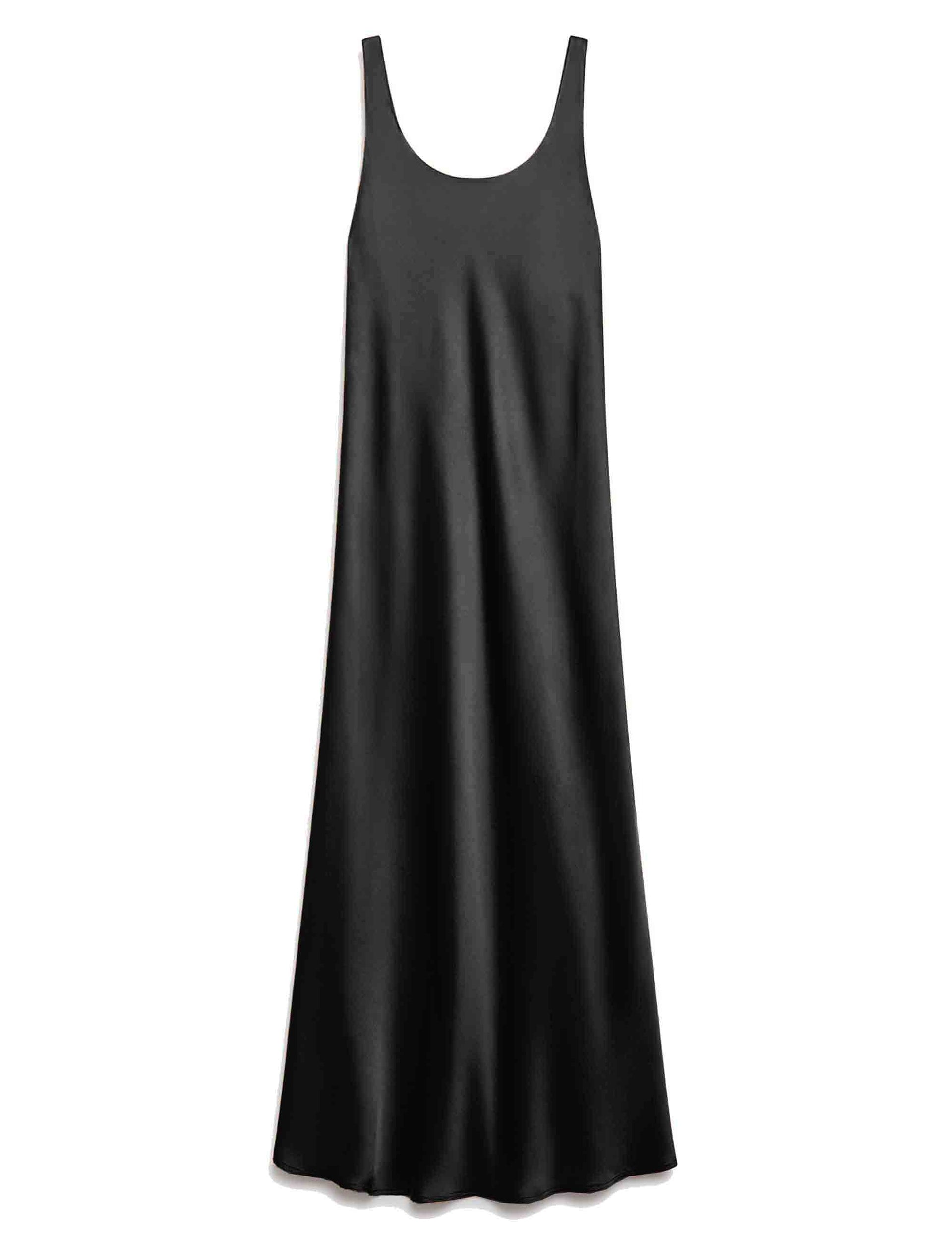 Shiny women's dresses in black cady