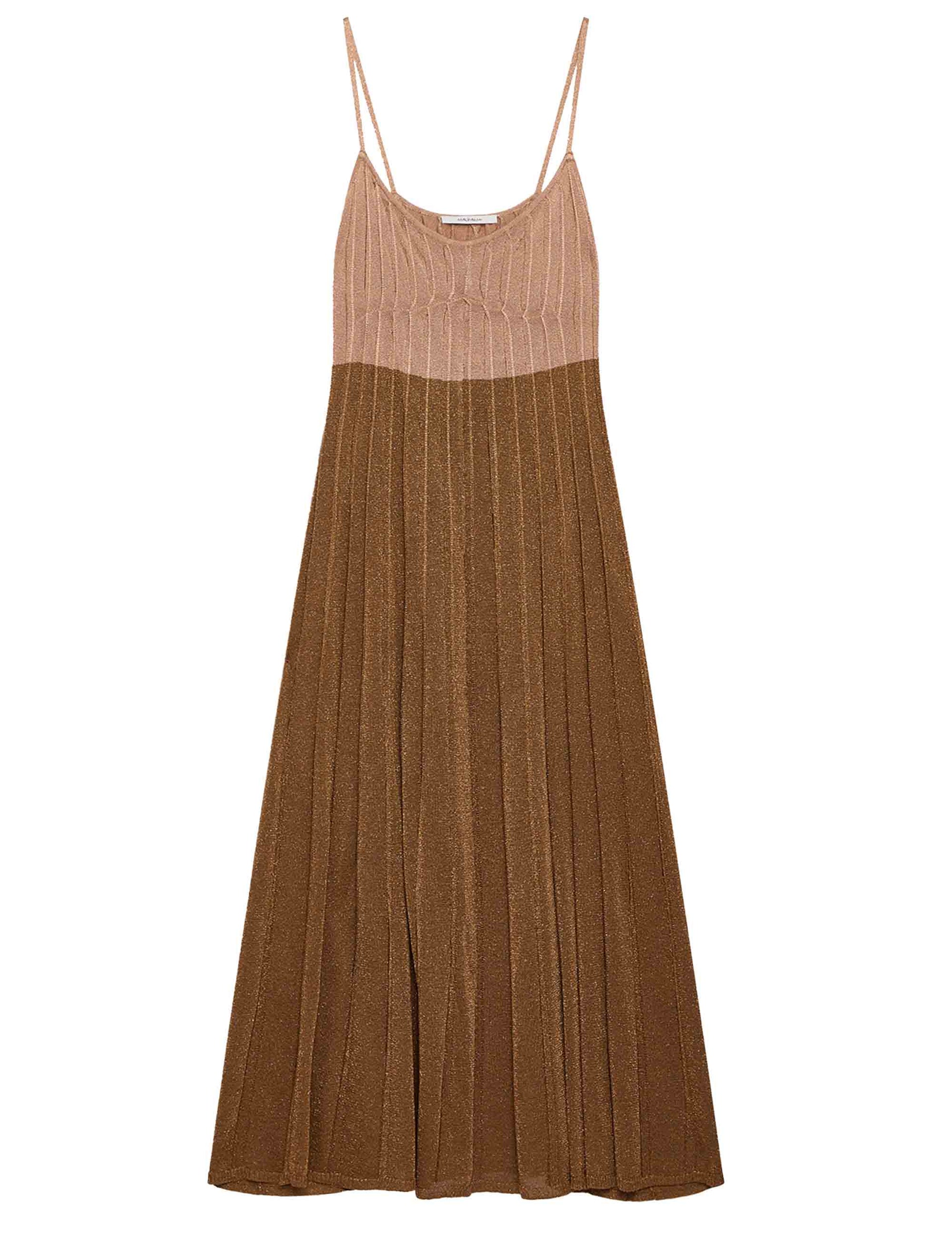 Lurex Touch women's dresses in natural brown viscose with straps