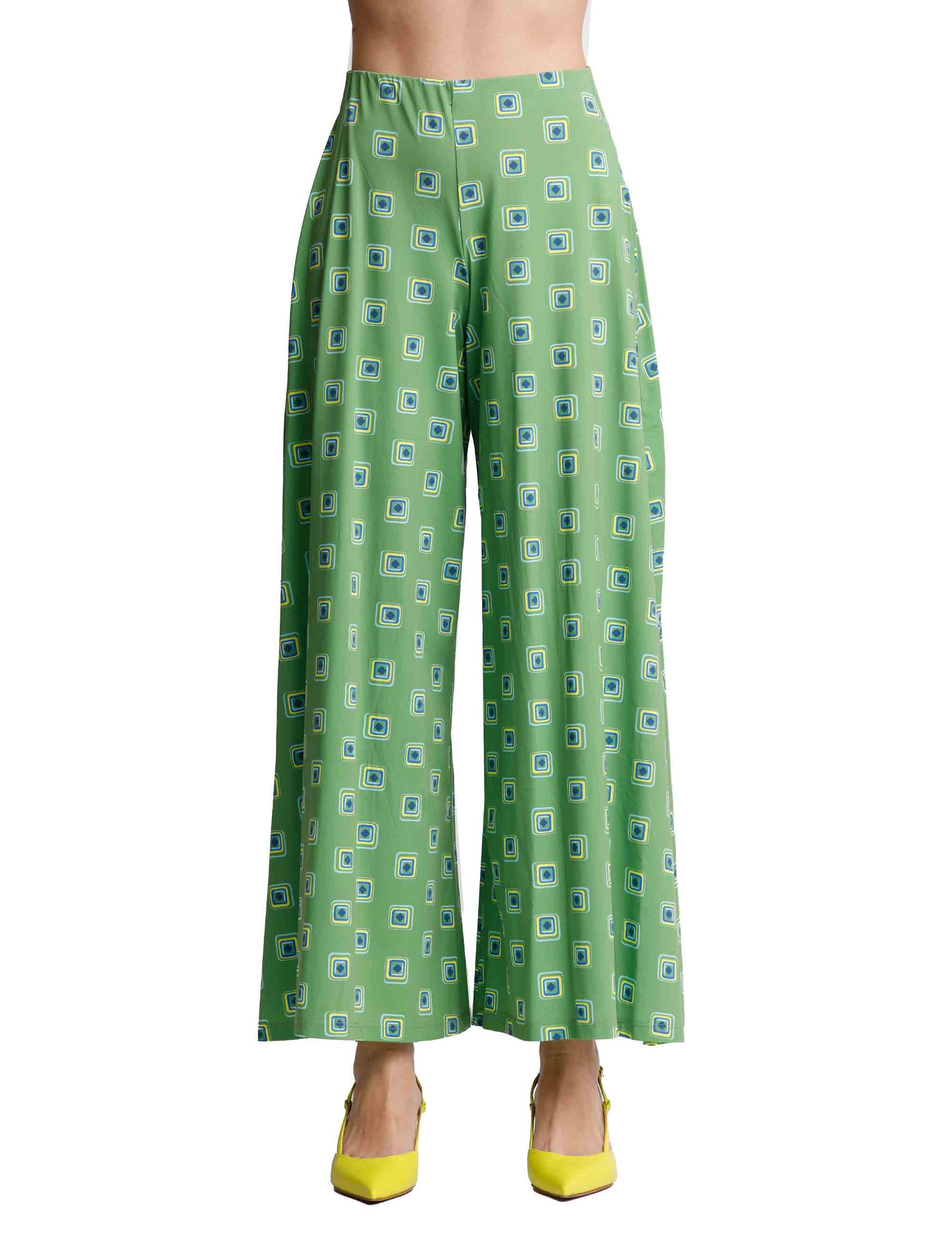 Pantaloni donna Marigold in jersey verde con gamba morbida