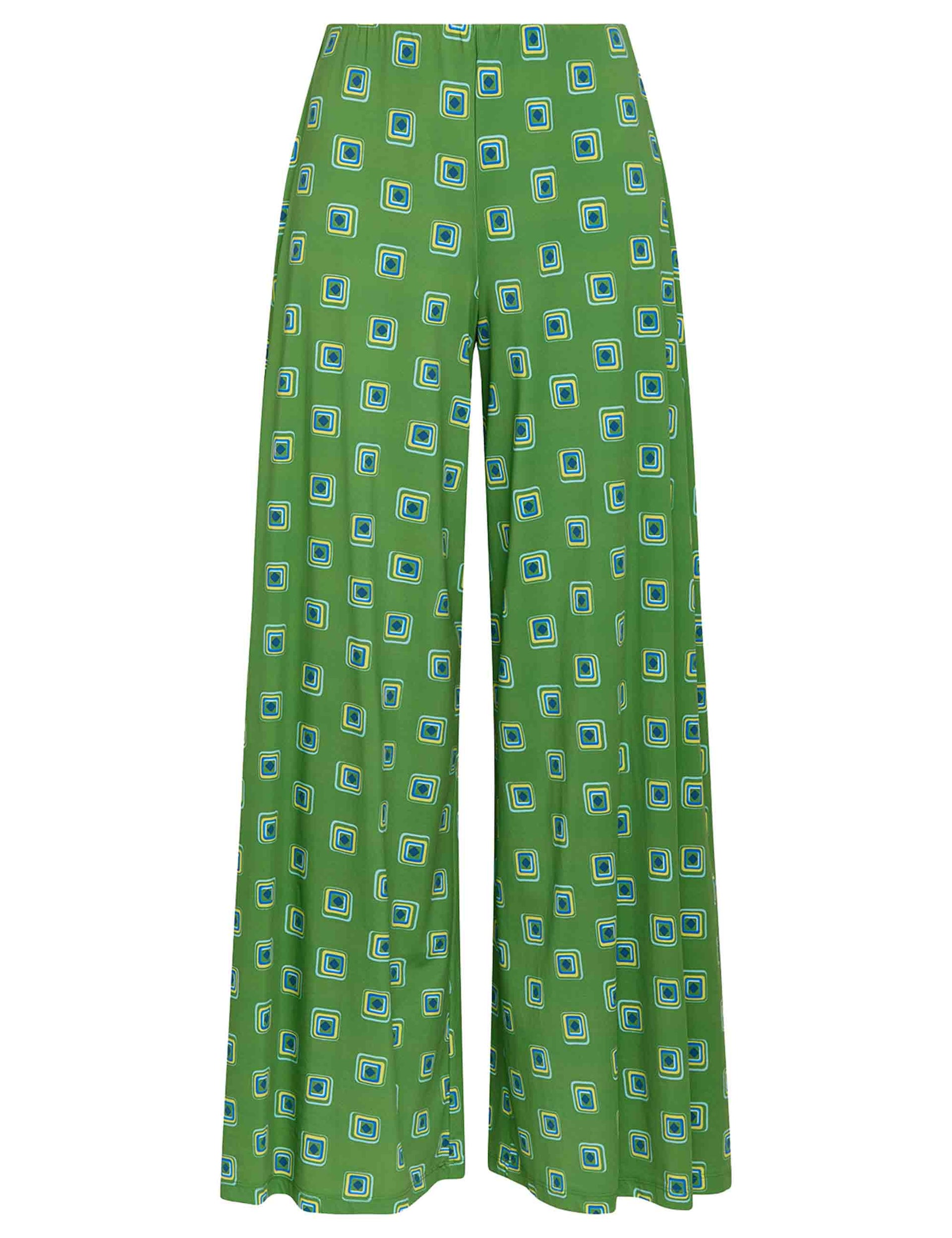 Pantaloni donna Marigold in jersey verde con gamba morbida