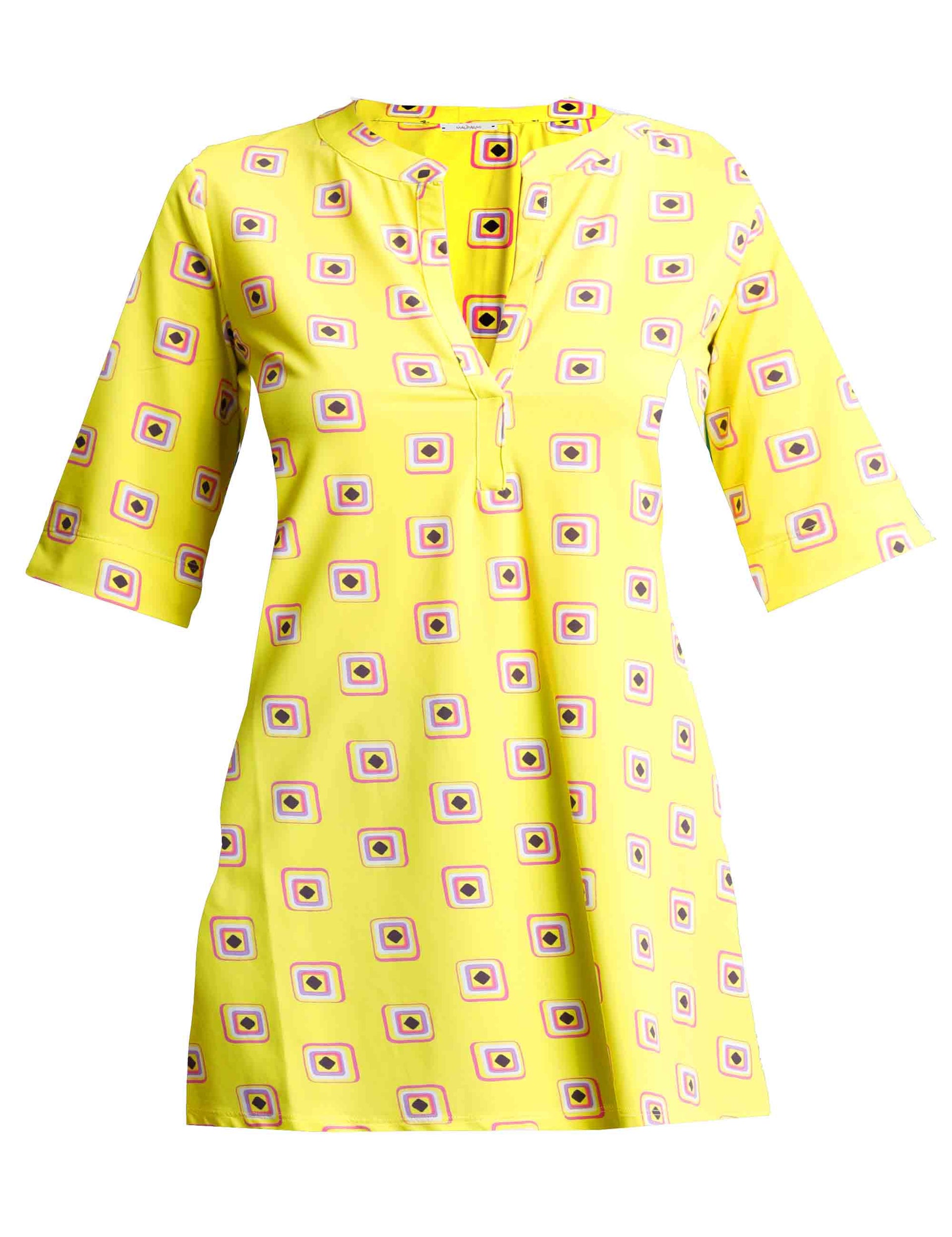 T-shirts donna Marigold in jersey giallo con maniche a 3/4