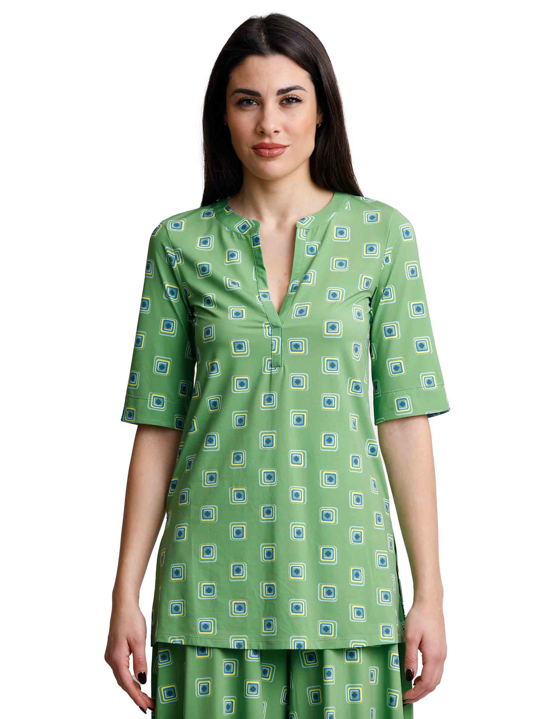 T-shirts donna Marigold in jersey verde con maniche a 3/4
