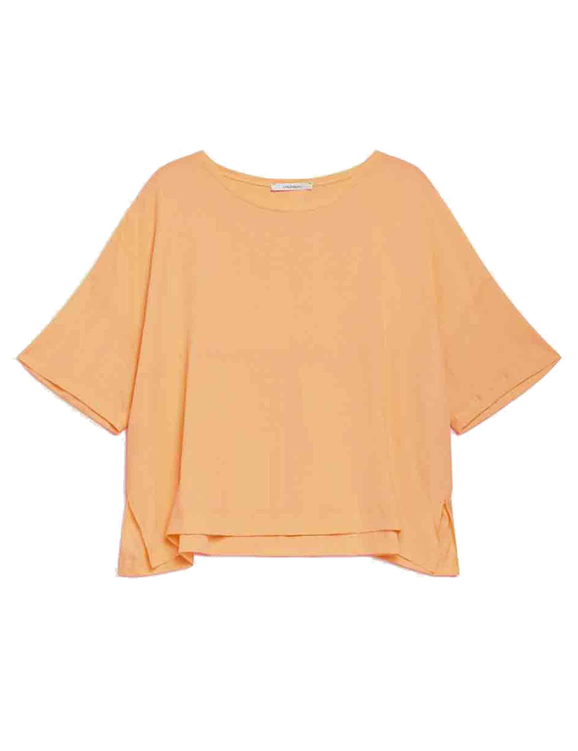Fluide Crepe women's shirts in orange silk