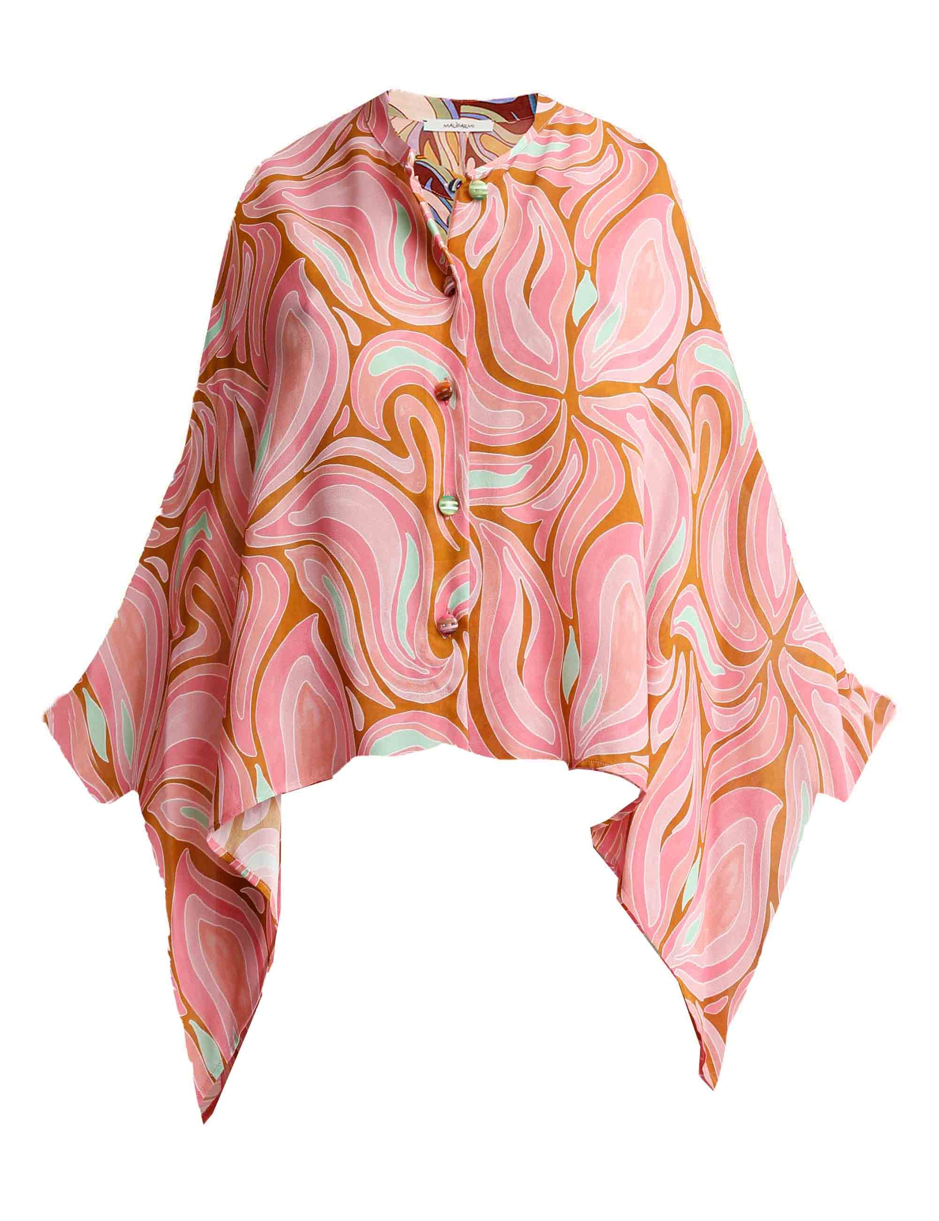 Marble Georgette women's shirts in printed natural pink viscose