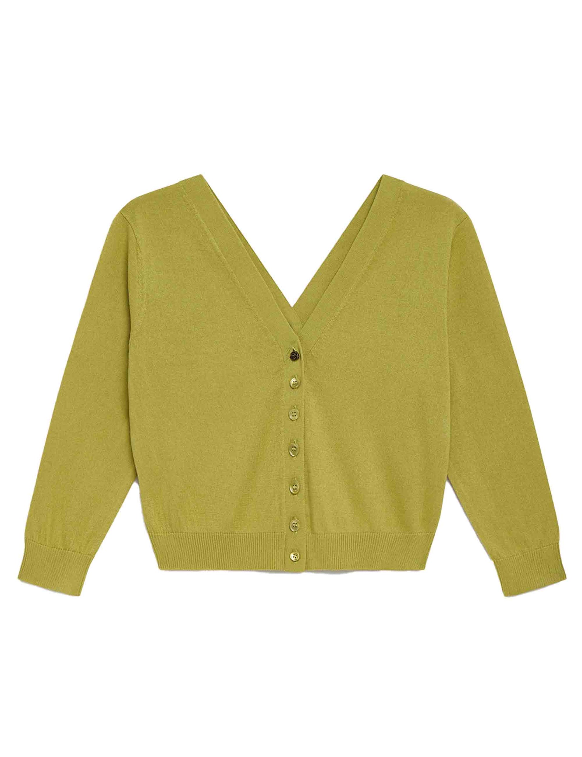 Maglie cardigan donna Smooth in cotone verde