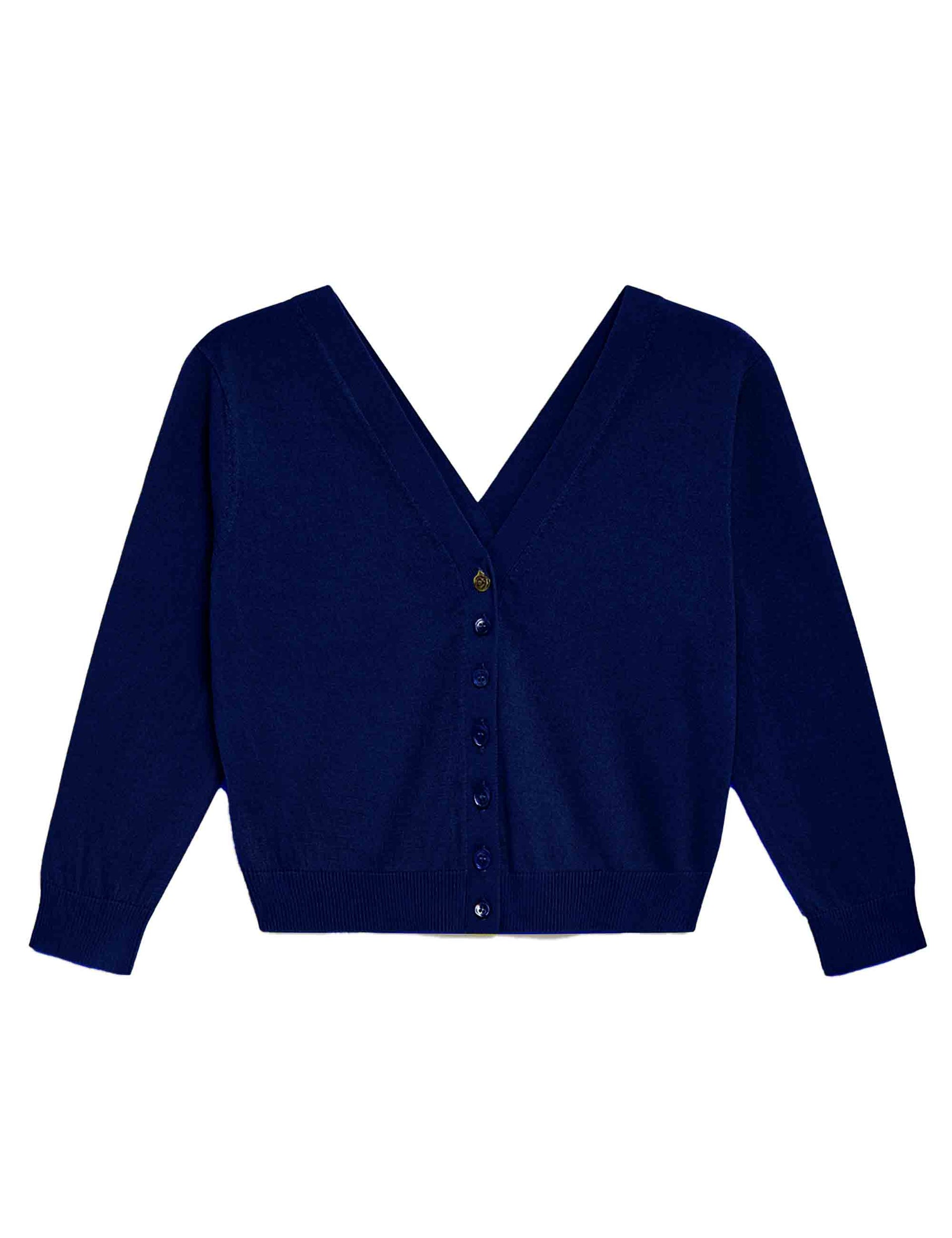Smooth women's cardigan sweaters in blue cotton