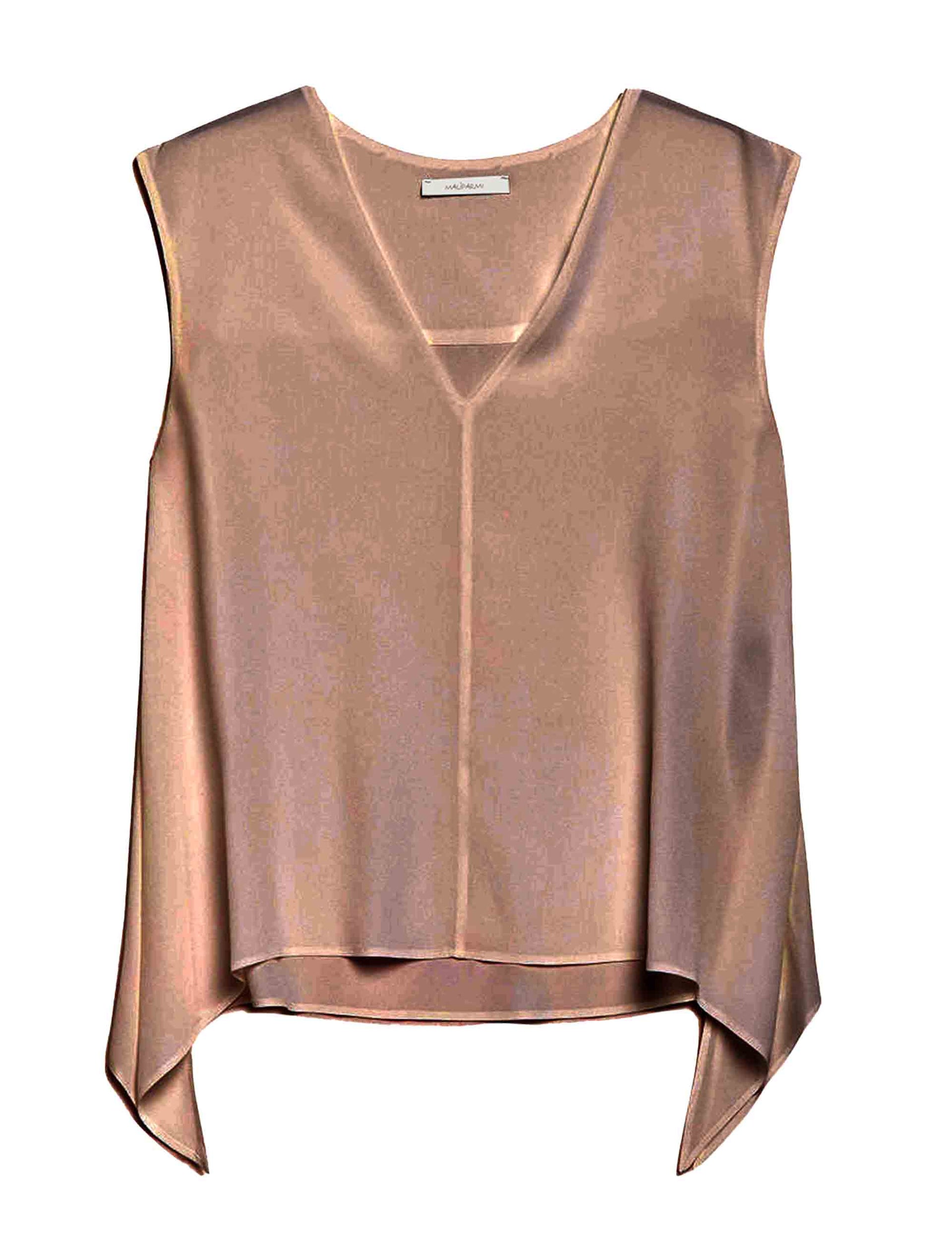 Fluide Crepe women's top in taupe silk
