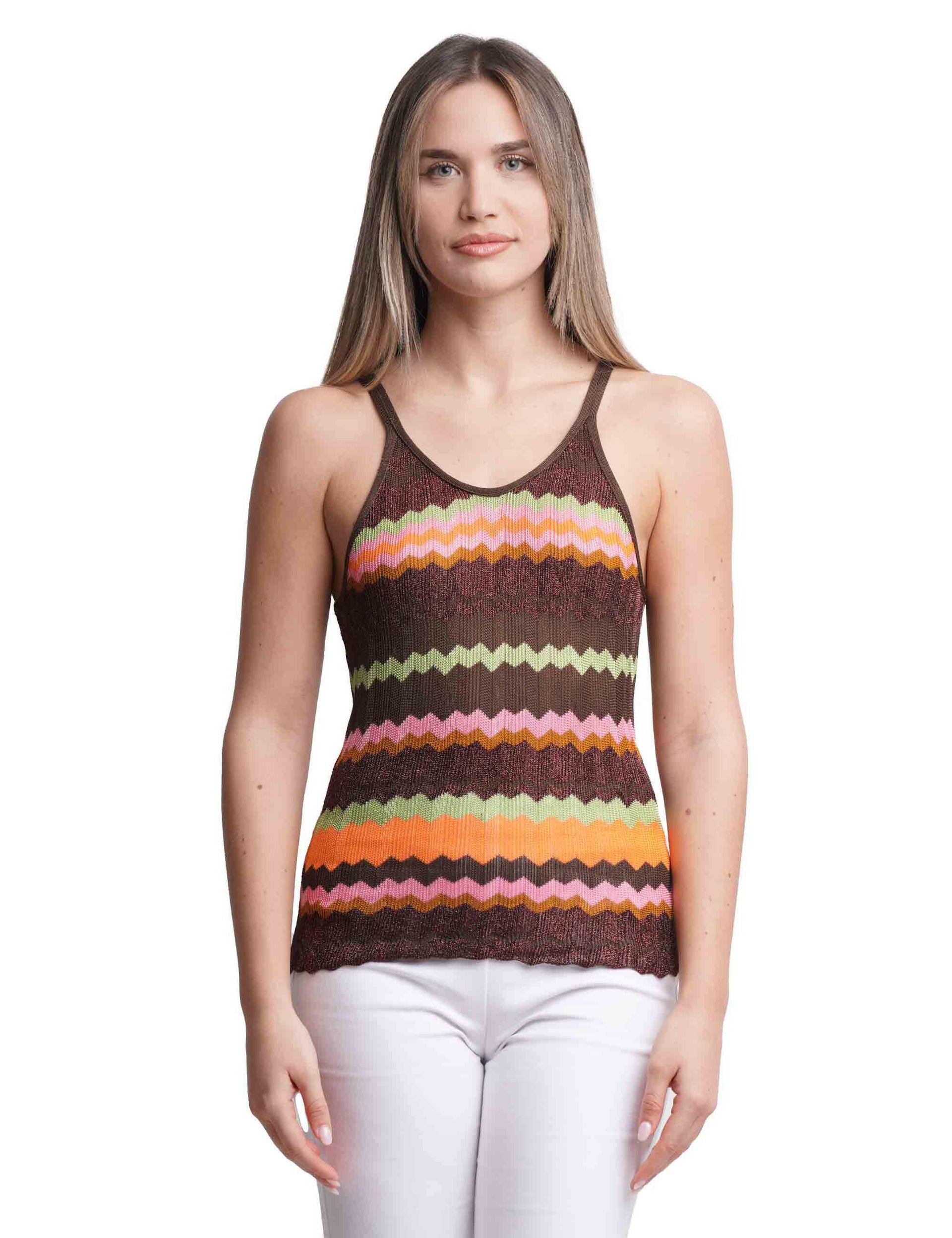 Waves women's top in brown viscose with straps