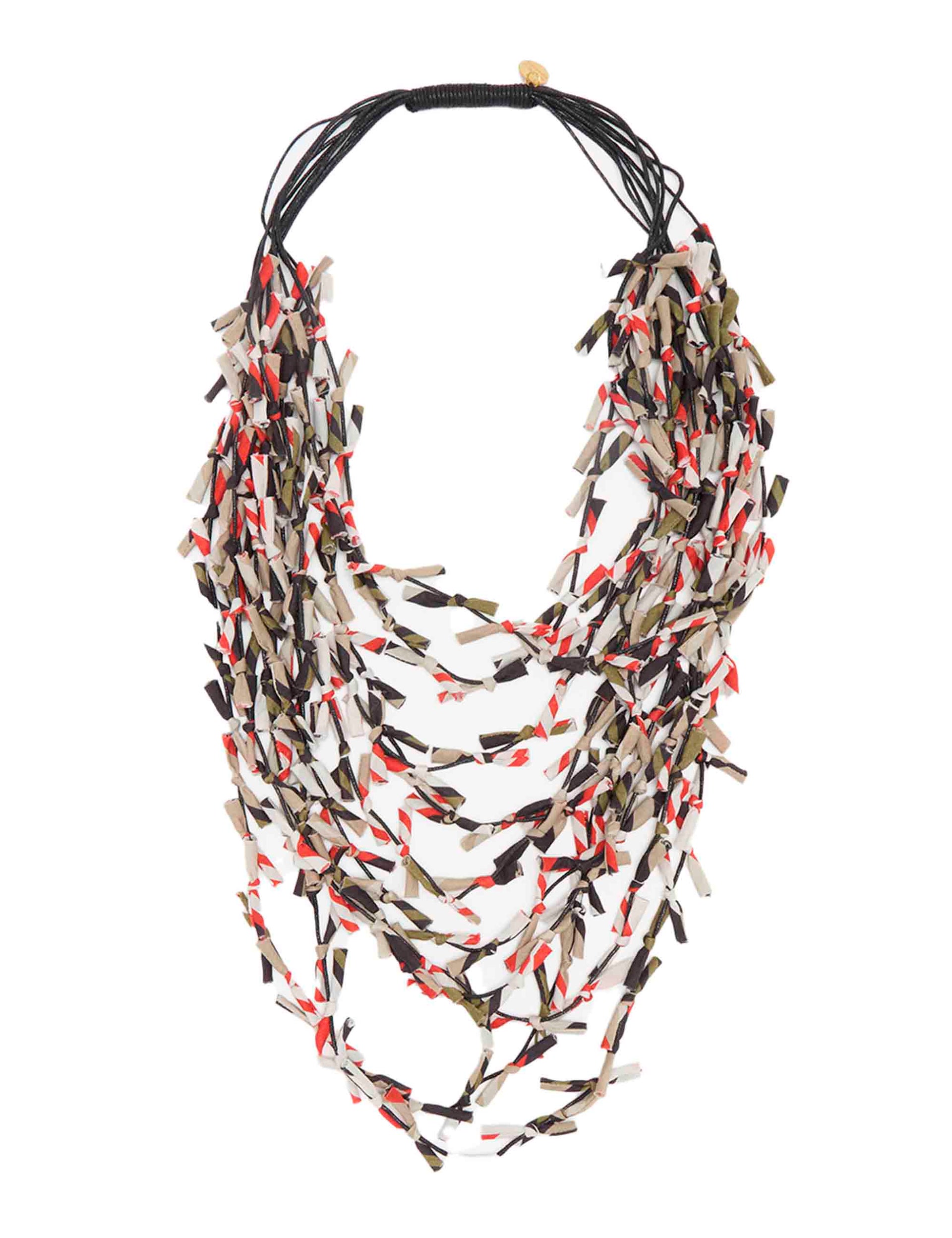 Fortuna's Stripes women's necklaces in patterned brown cotton