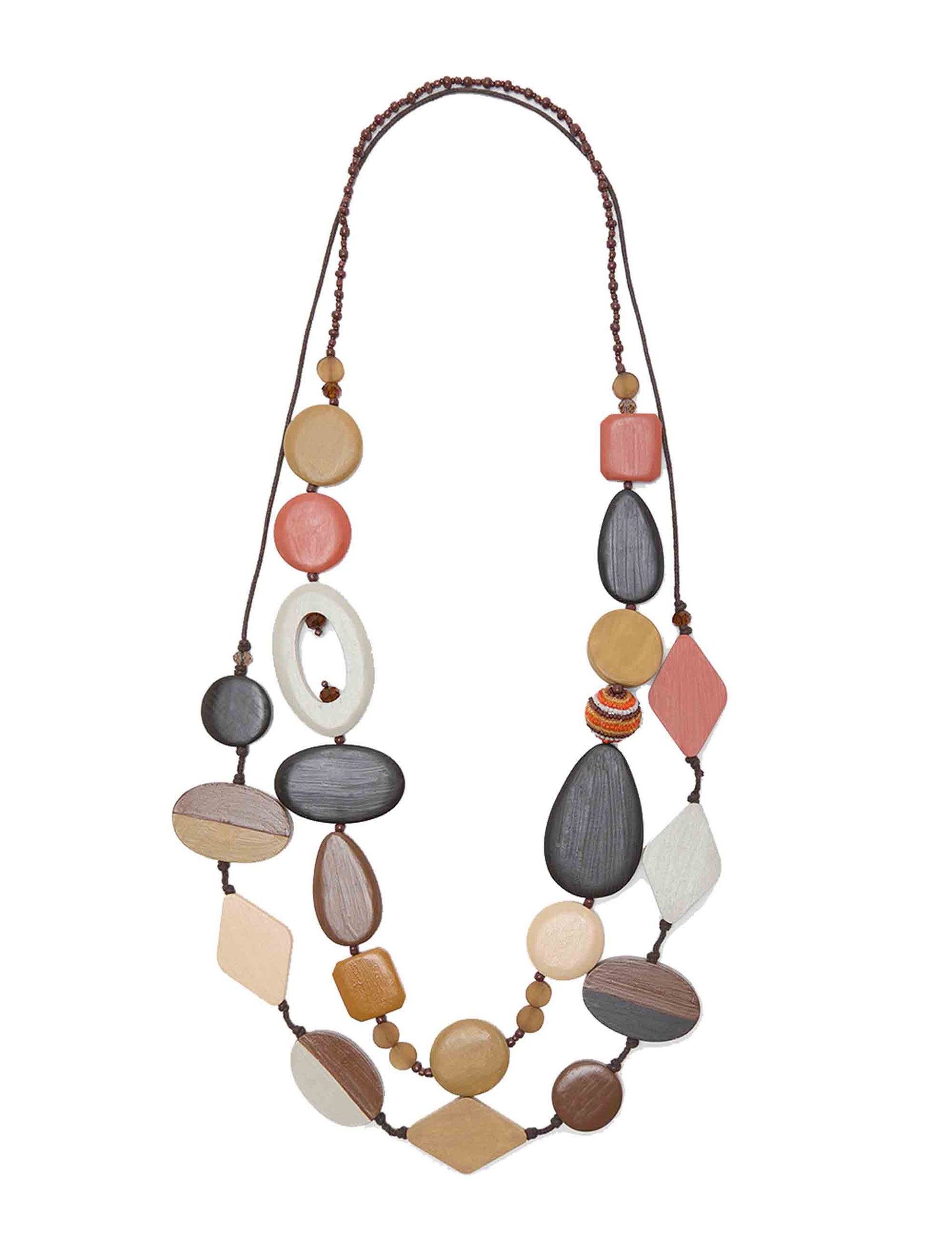 Payful women's necklaces in resin and beige wood