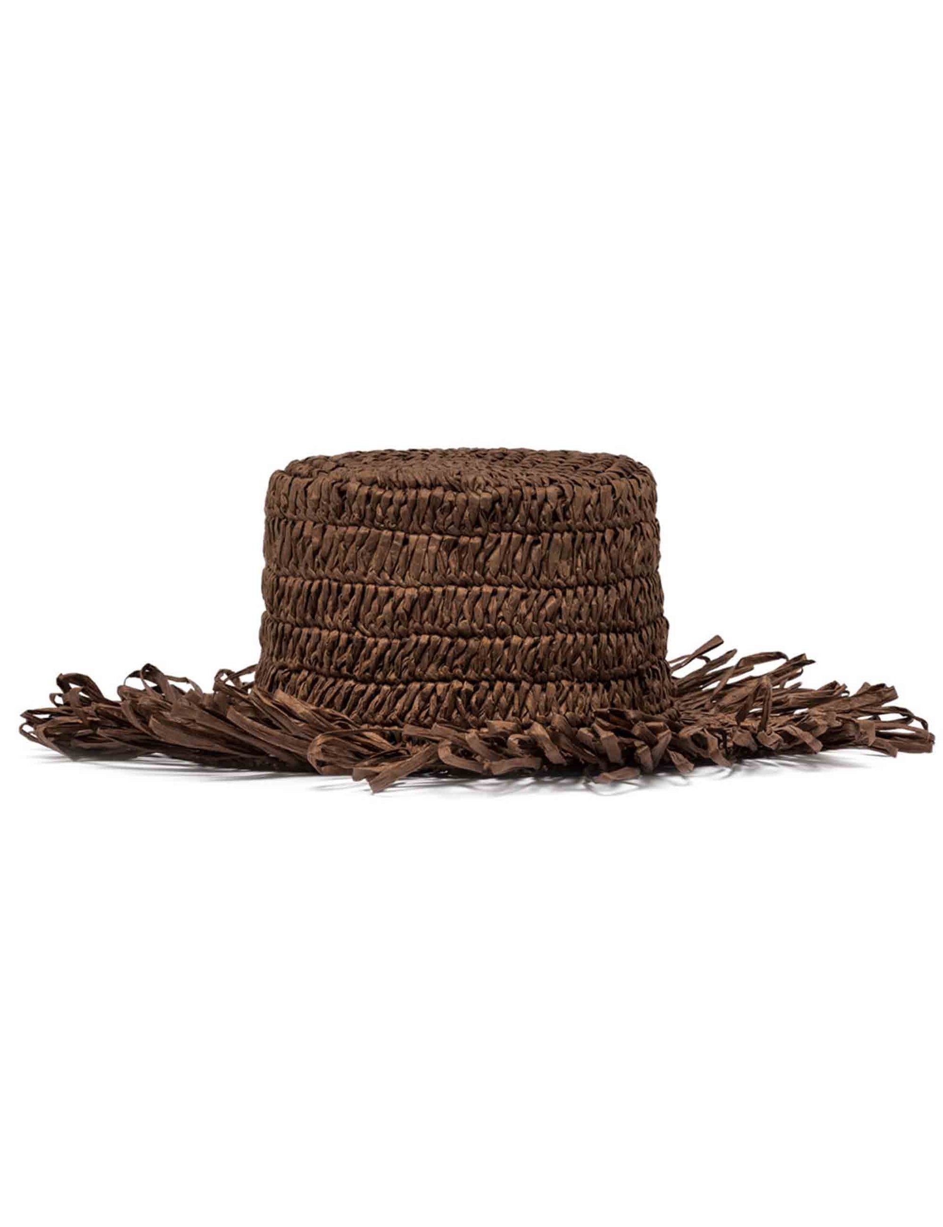 Women's hats in brown raffia