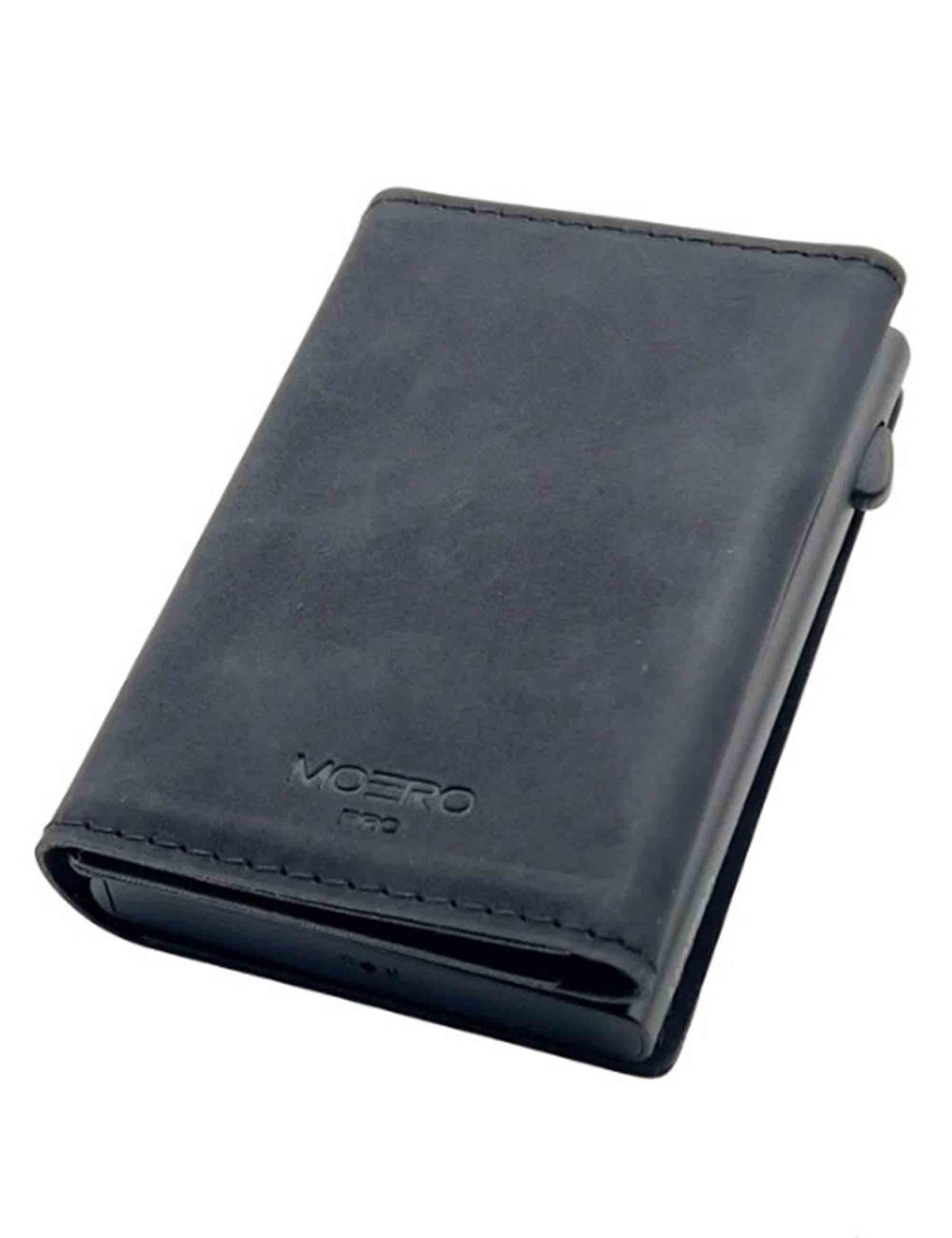Black vintage eco leather card holder with coin purse
