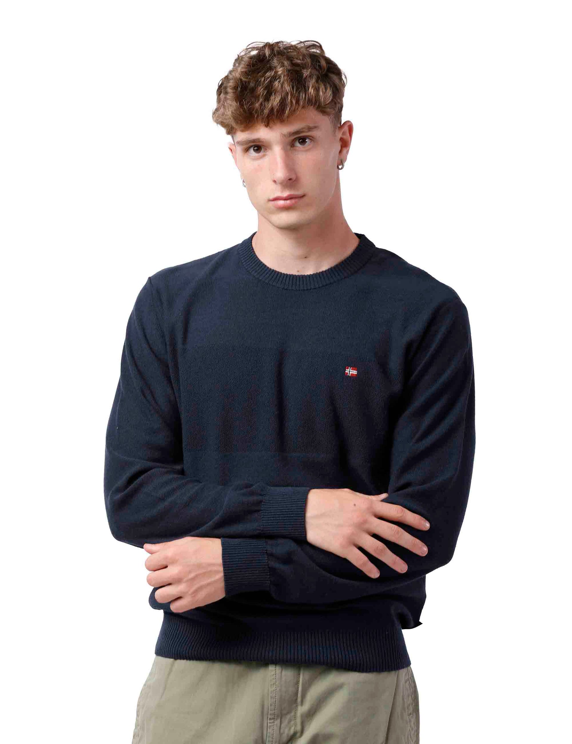 Pullover uomo manica lunga blu