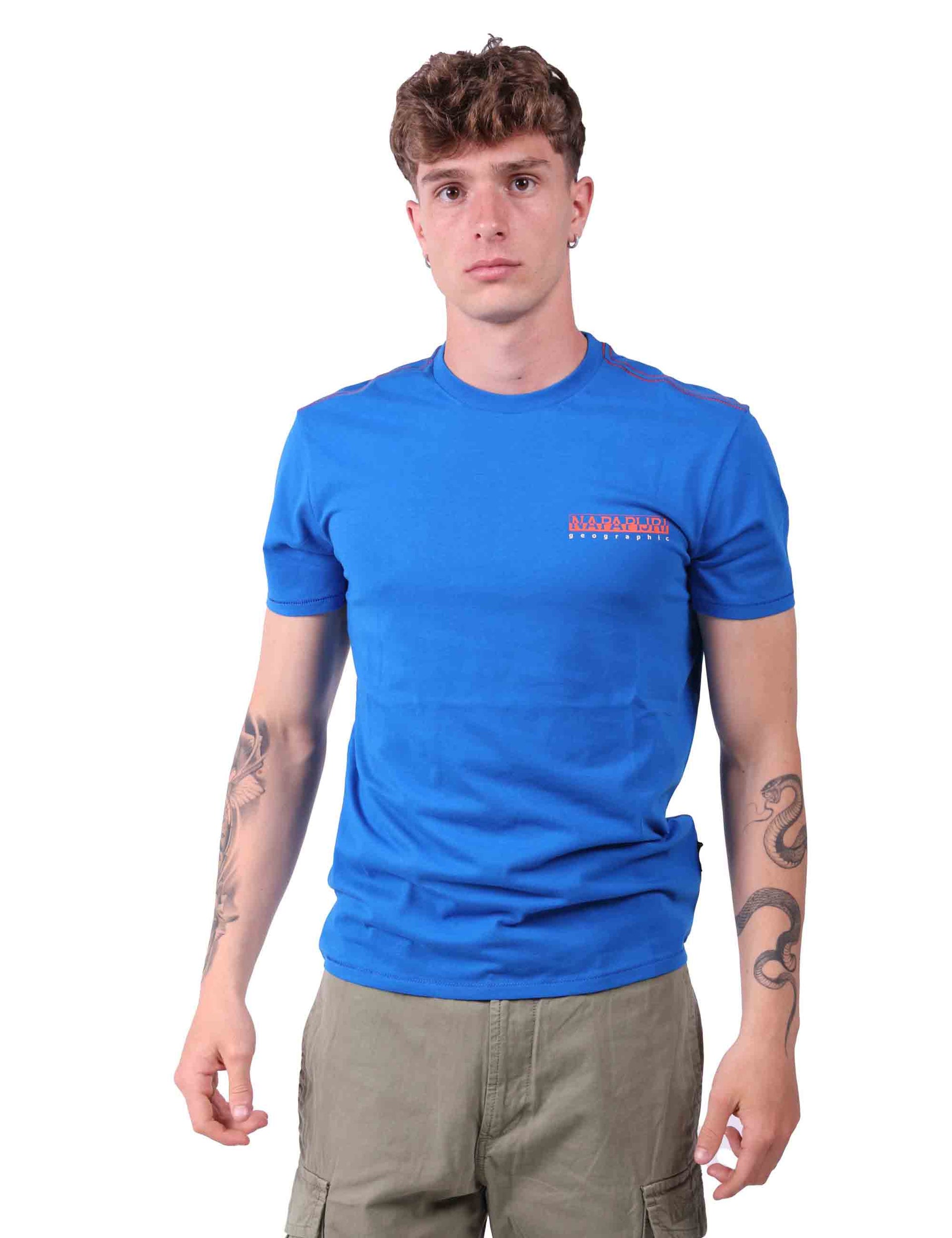 T-shirt uomo regular in cotone blu