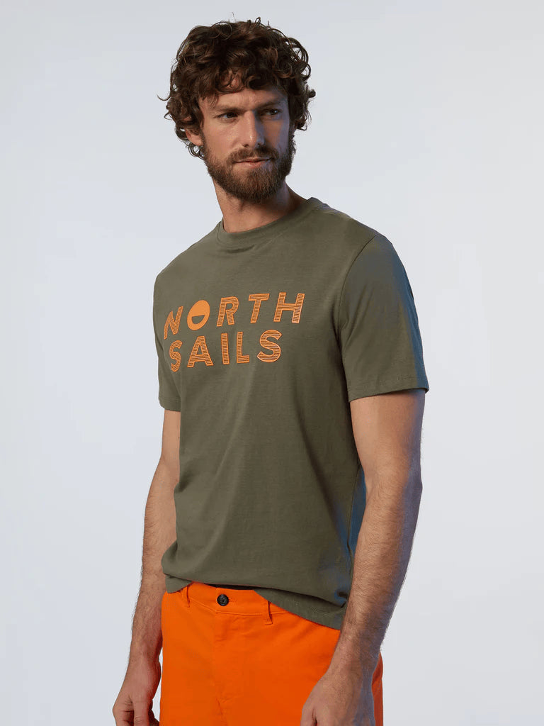 T-shirt uomo in cotone verde 692973-0441