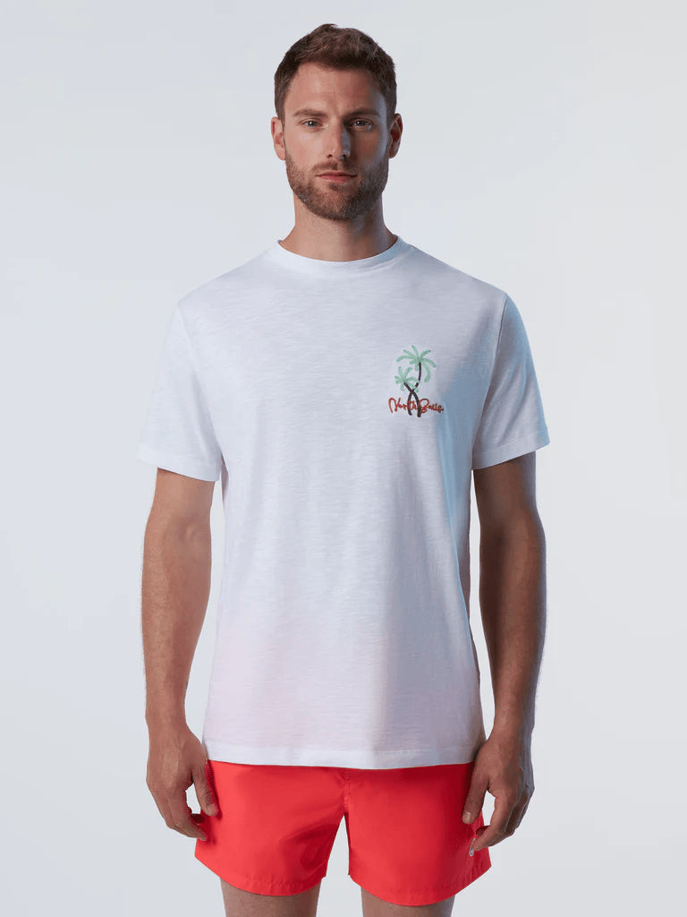 T-shirt uomo in cotone bianco 692985-0101