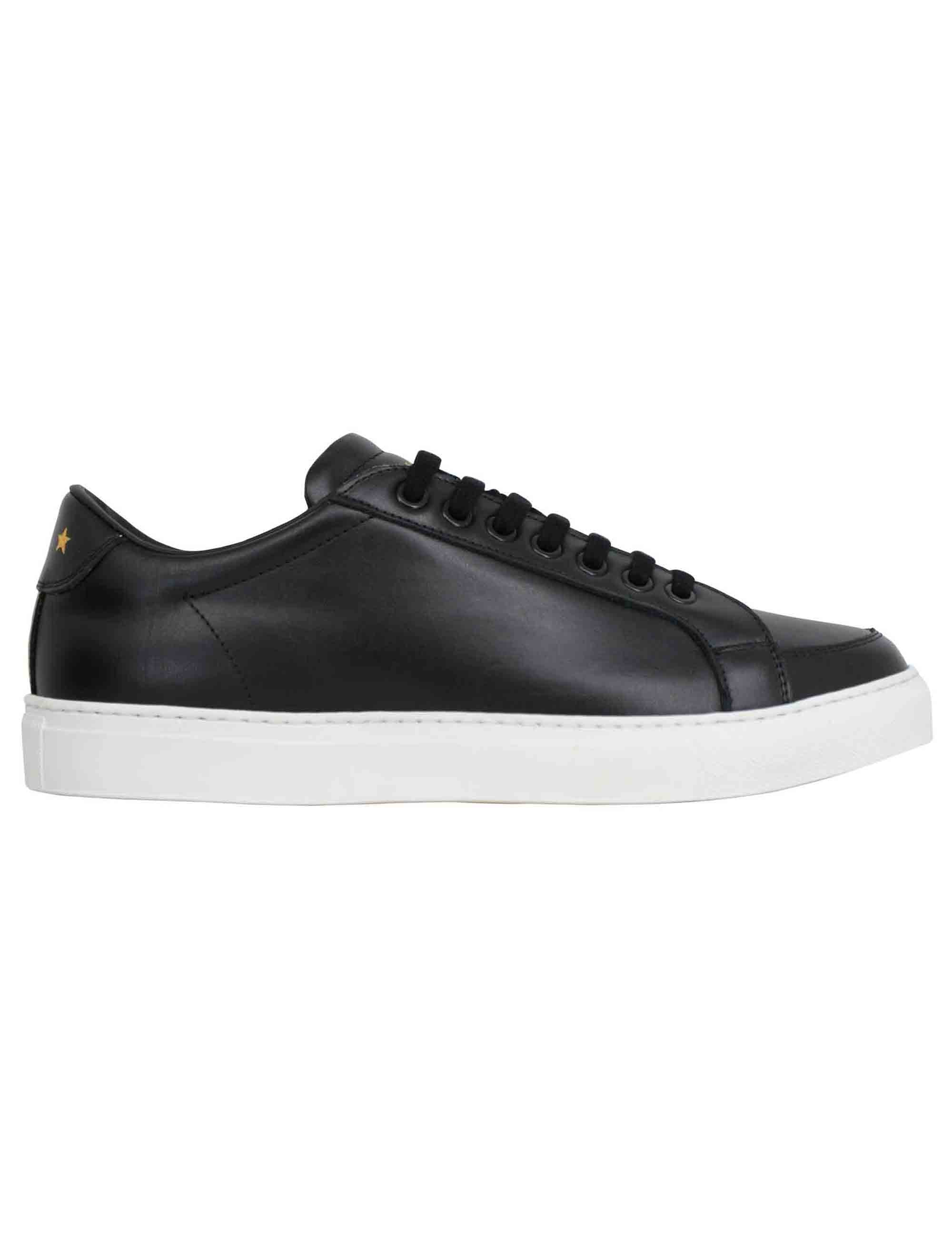 Spatarella Sneakers uomo Top spin in pelle nera