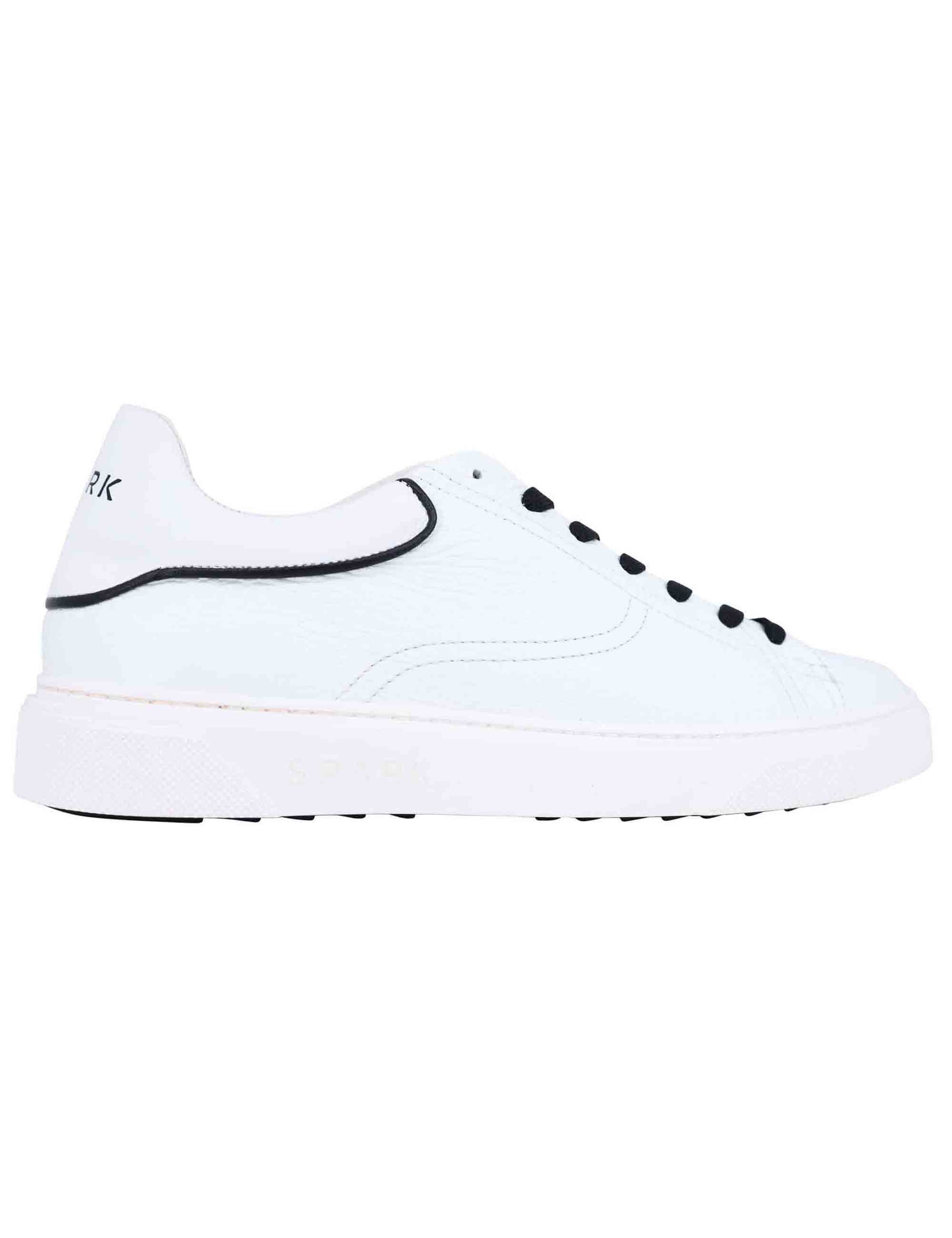 Sneakers uomo in pelle bianca