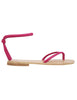 Sandali flat donna infradito in pelle fuxia con cavigliera Donna SP546 007