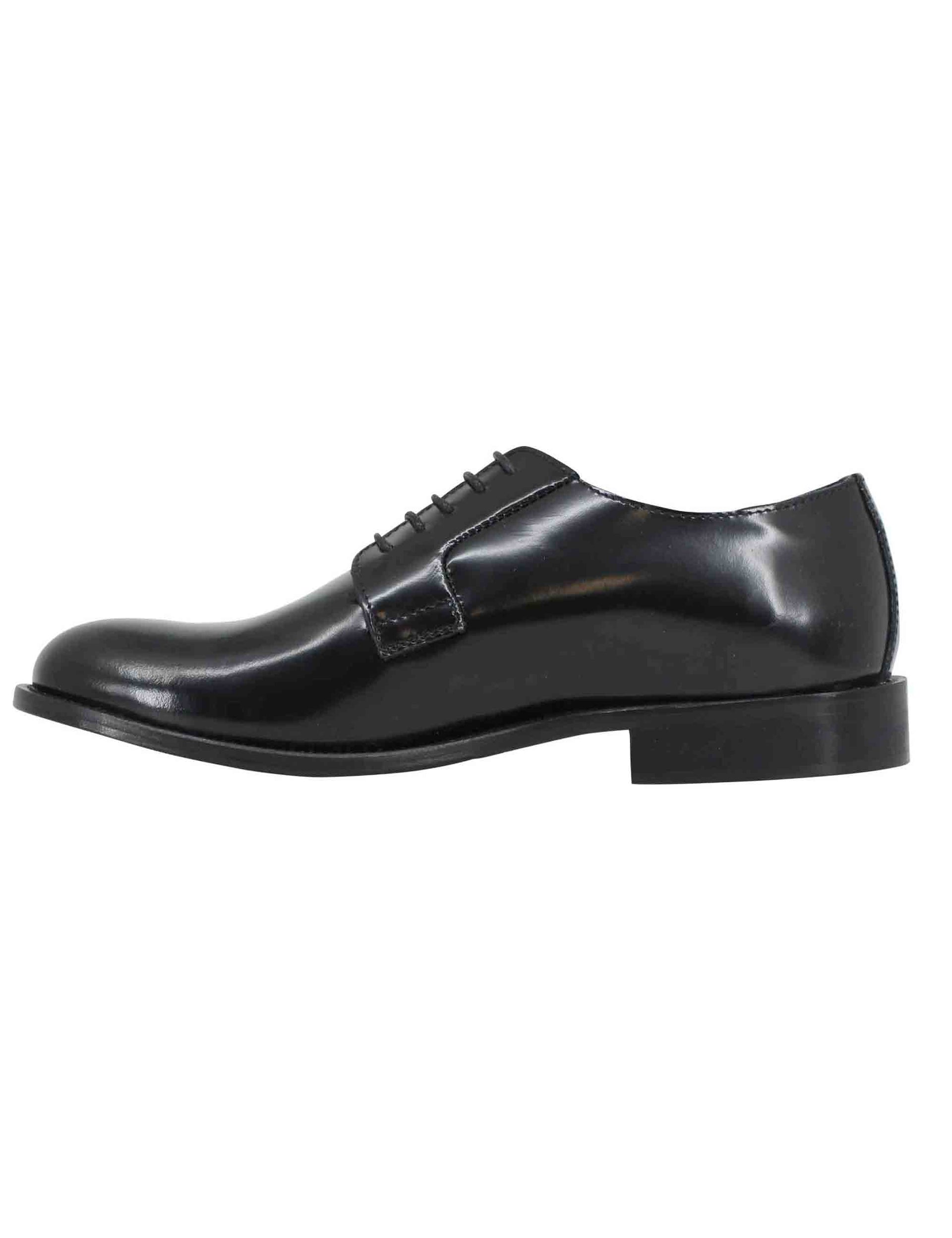 Men's black leather lace-ups with leather sole