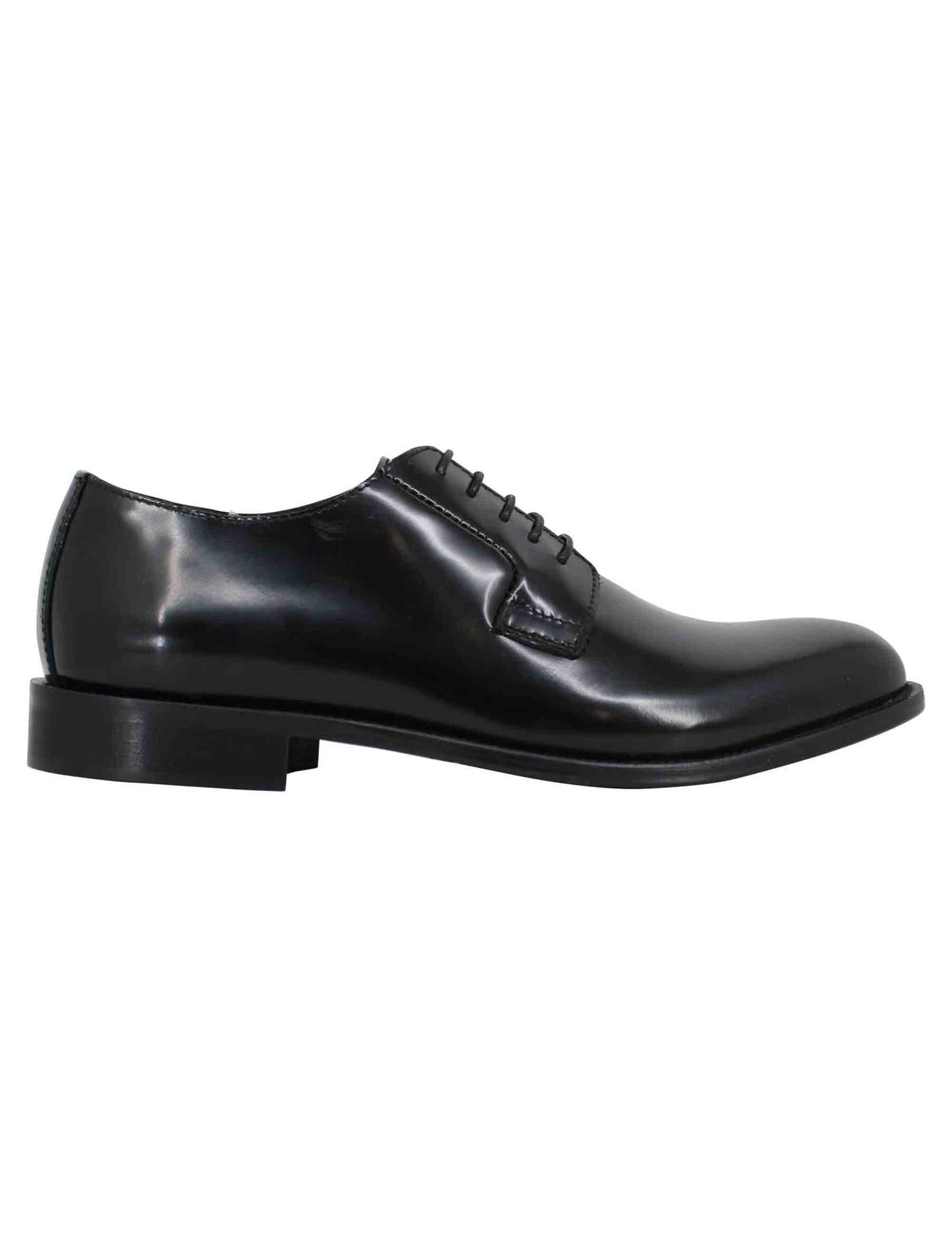 Men's black leather lace-ups with leather sole