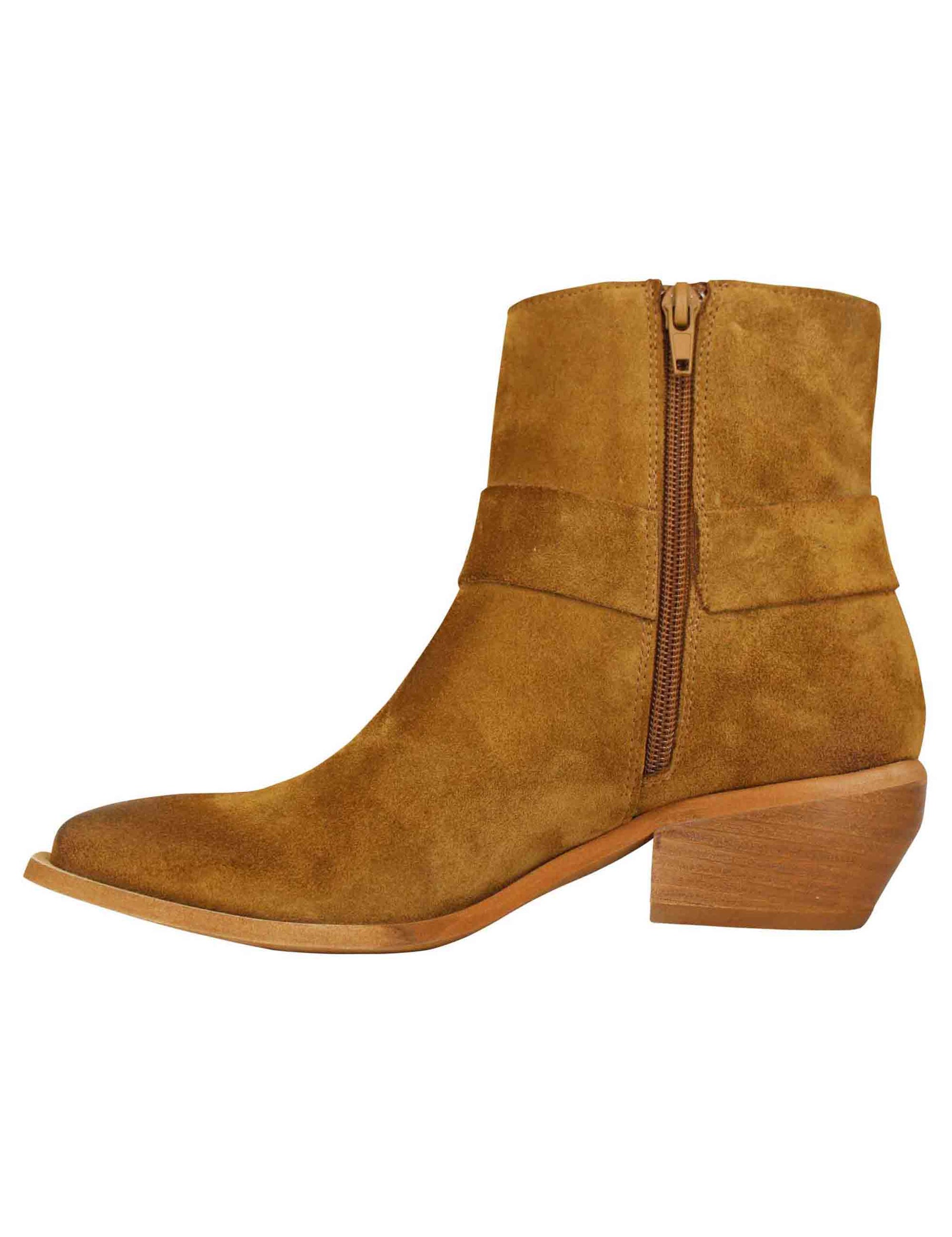 Women's Texan boots in vintage leather suede with side accessory