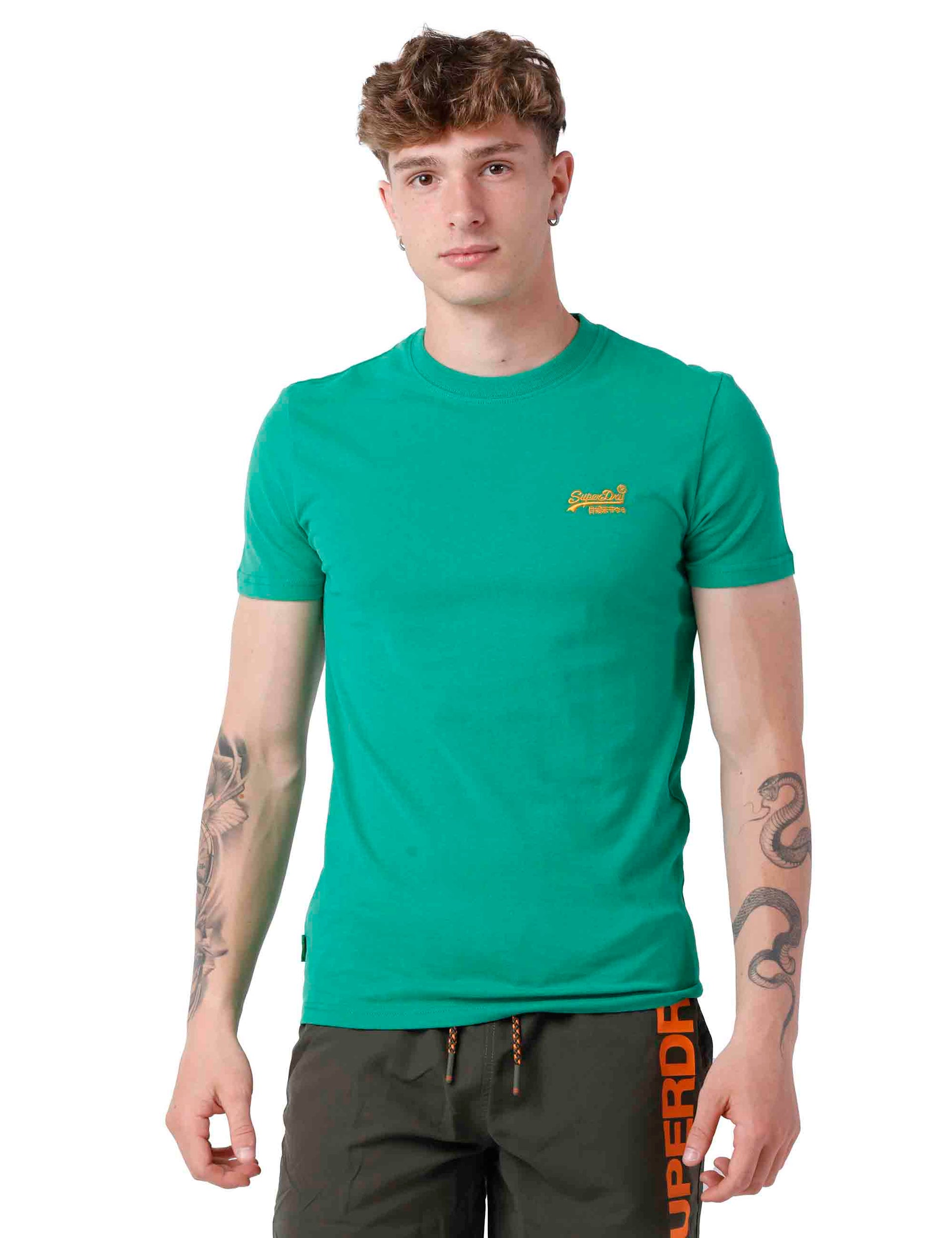 T-shirt uomo in cotone verde