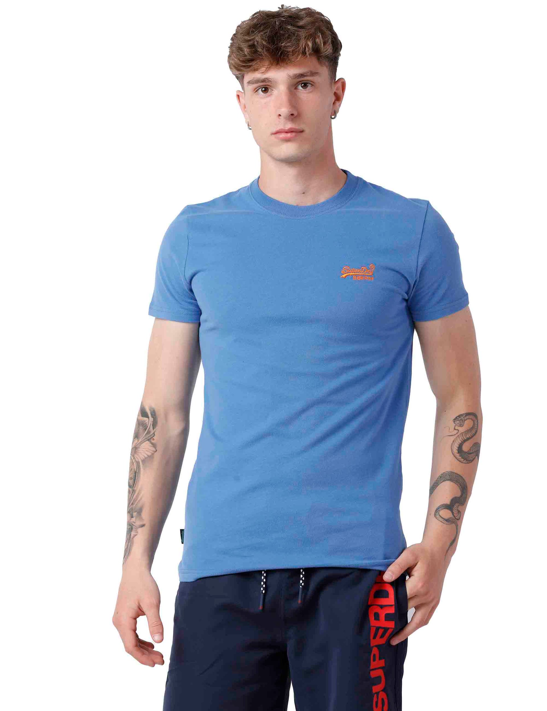 T-shirt uomo in cotone azzurro