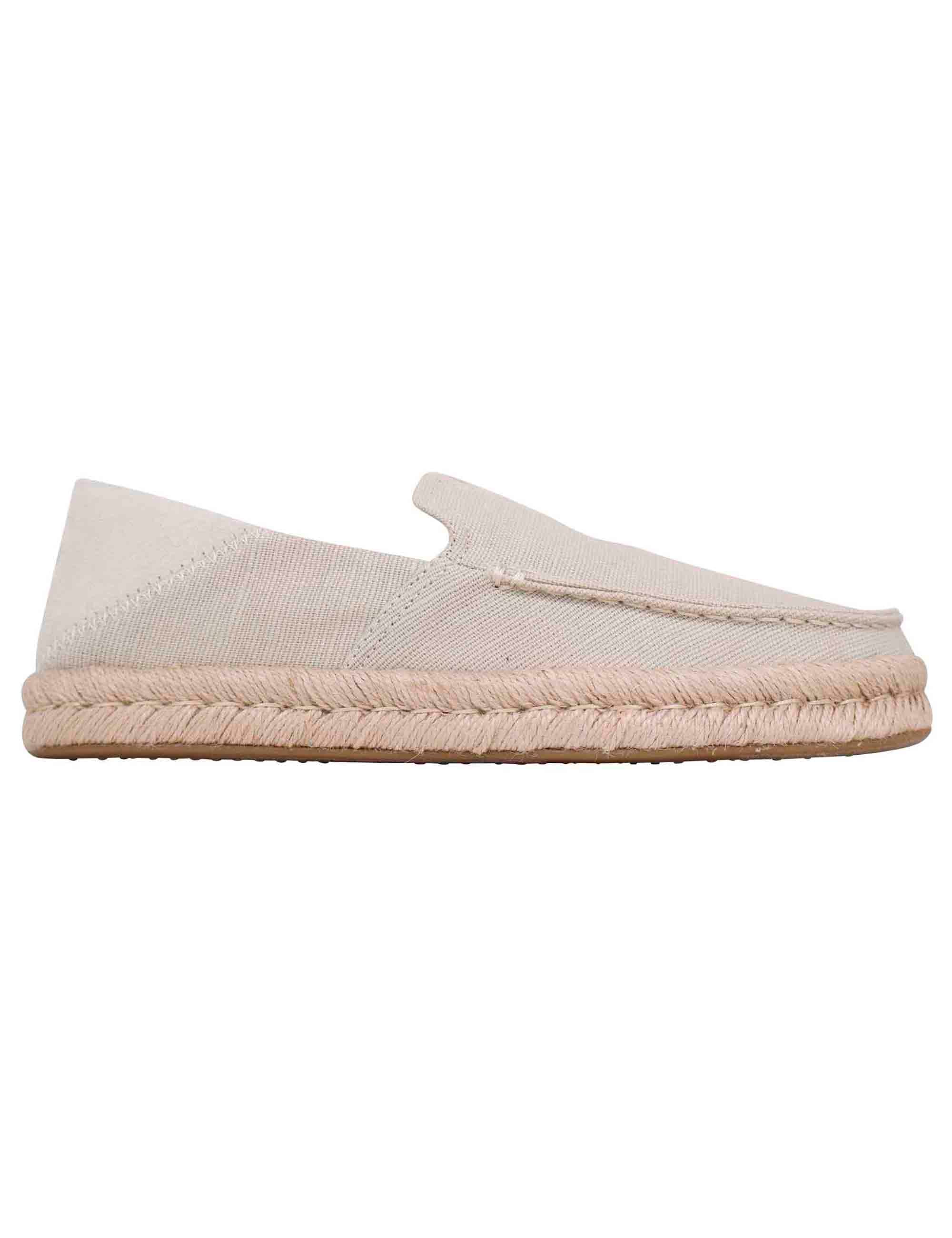 Spatarella Espadrillas uomo in tela beige con suola in corda