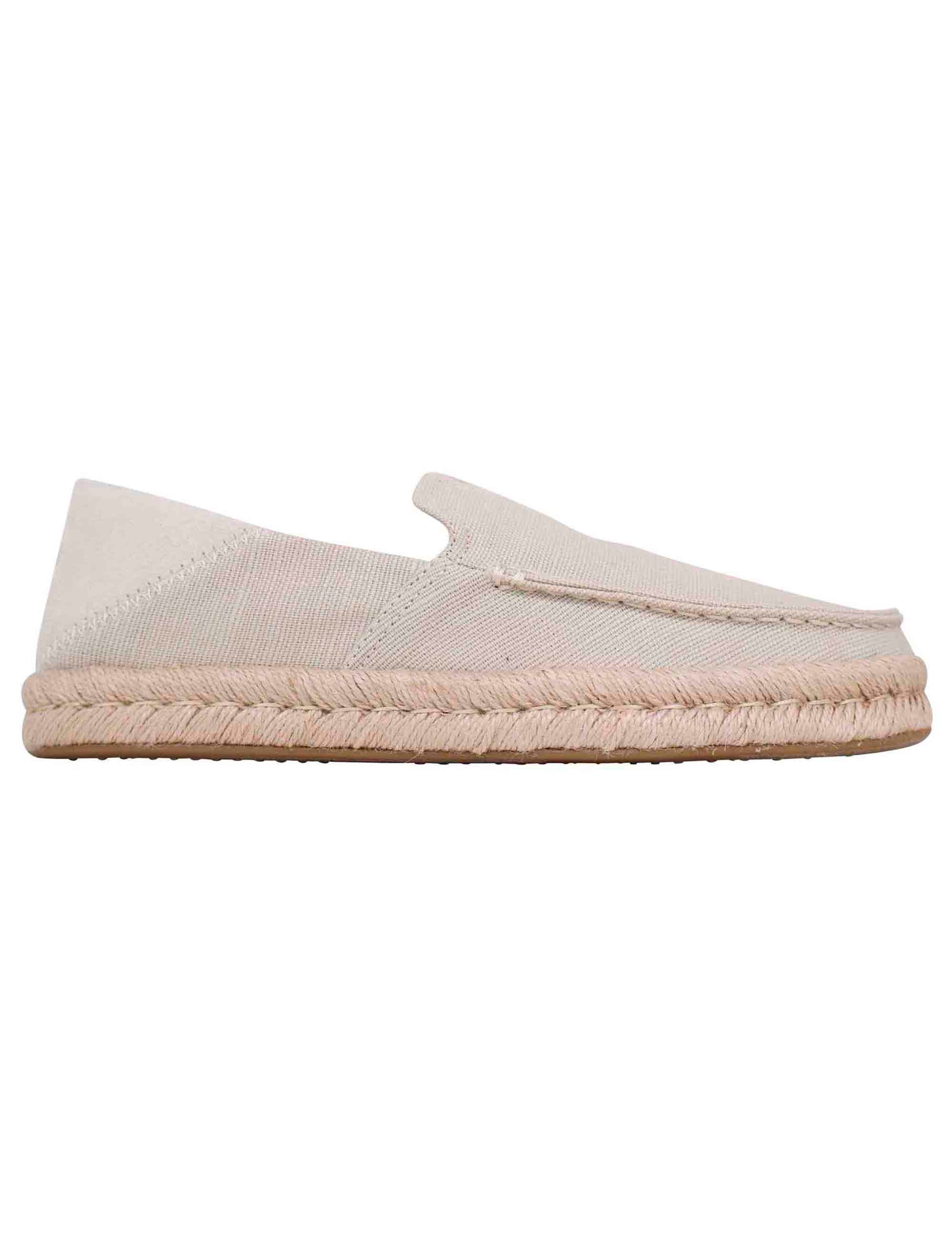 Espadrillas uomo in tela beige con suola in corda