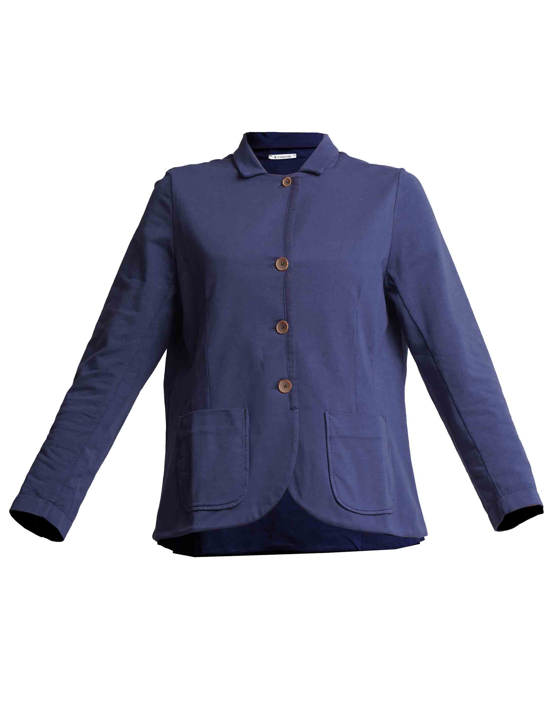 Women's long-sleeved sports jackets in blue cotton