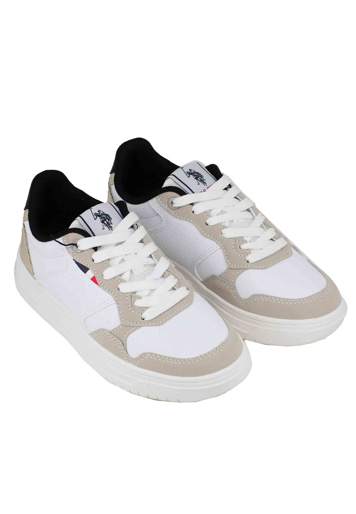 Sneakers donna in eco pelle vintage bianco e oro KOSMO002 WHI-GOL01 U.S. Polo Assn. 