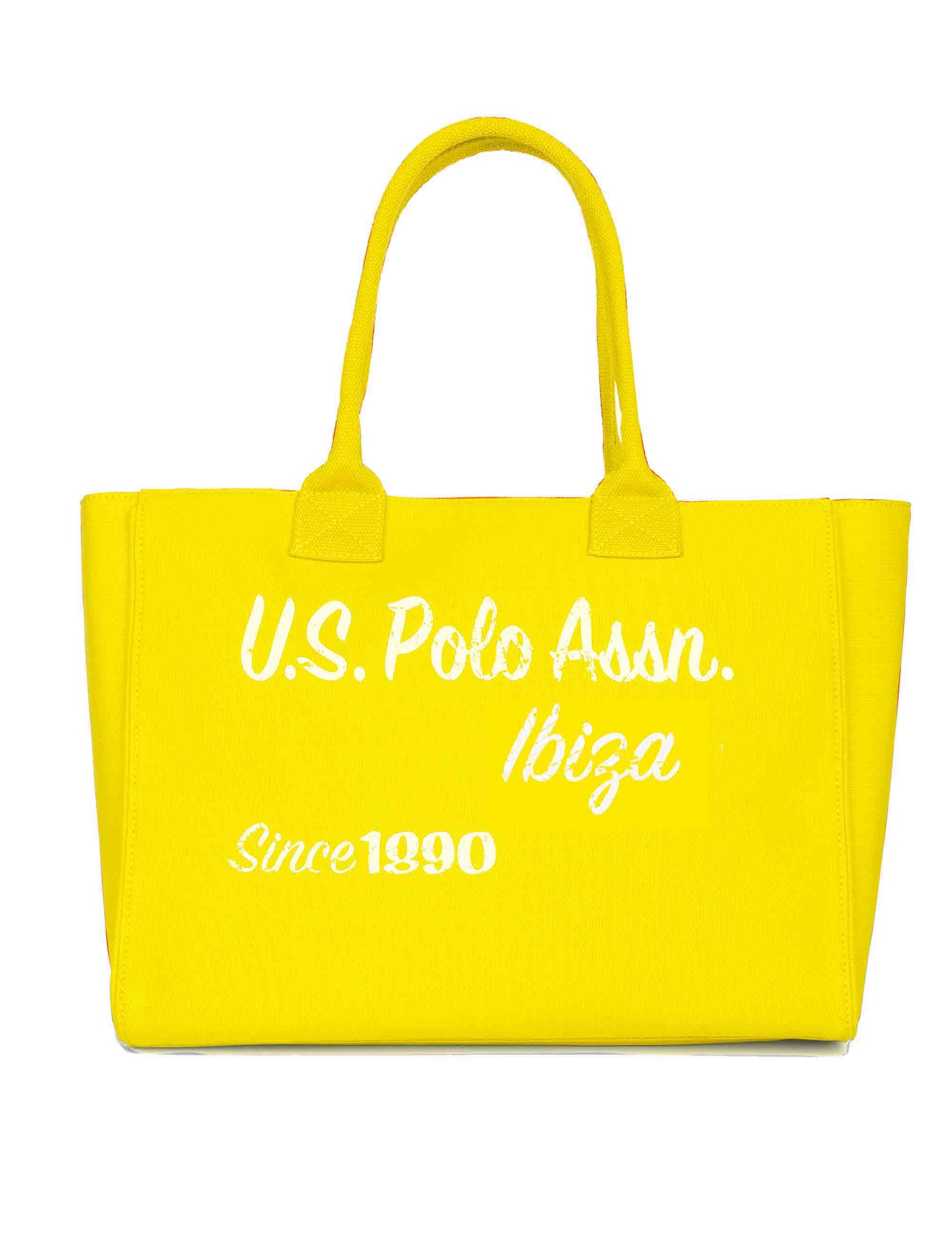 Beach women's bags in yellow cotton