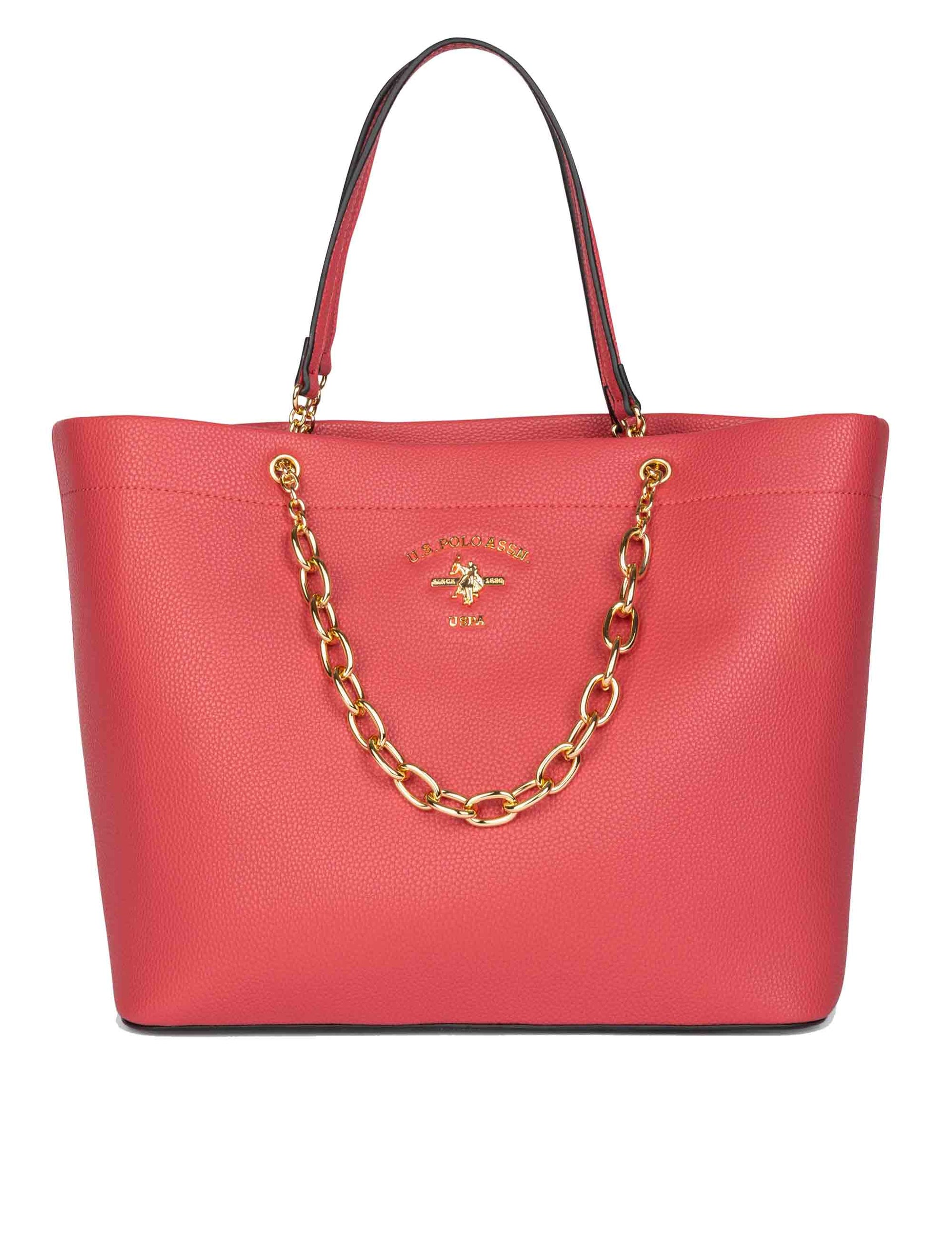 Borse shopper donna Stanford in eco pelle rosa con doppi manici