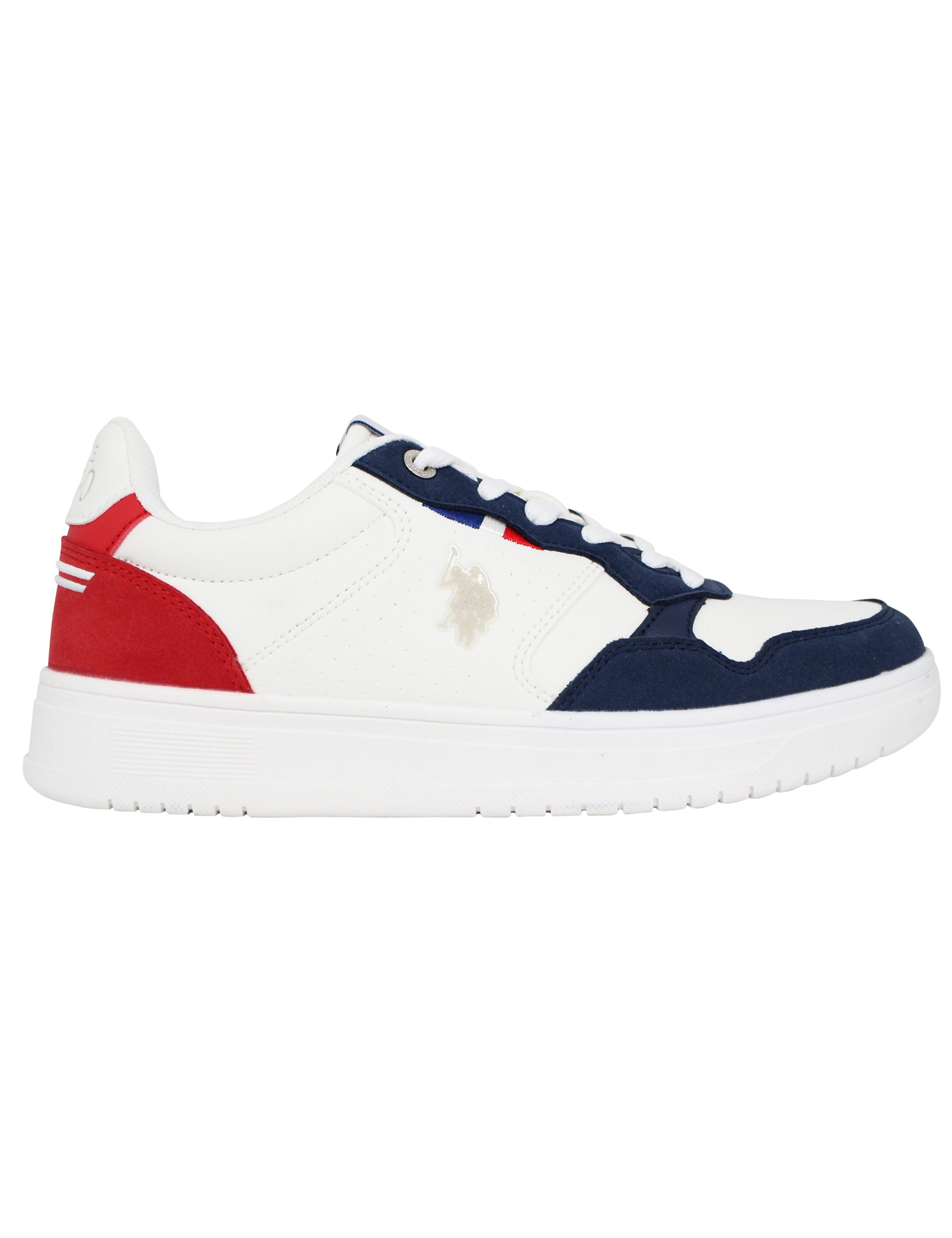 Spatarella Sneakers uomo in eco pelle vintage bianco e blu