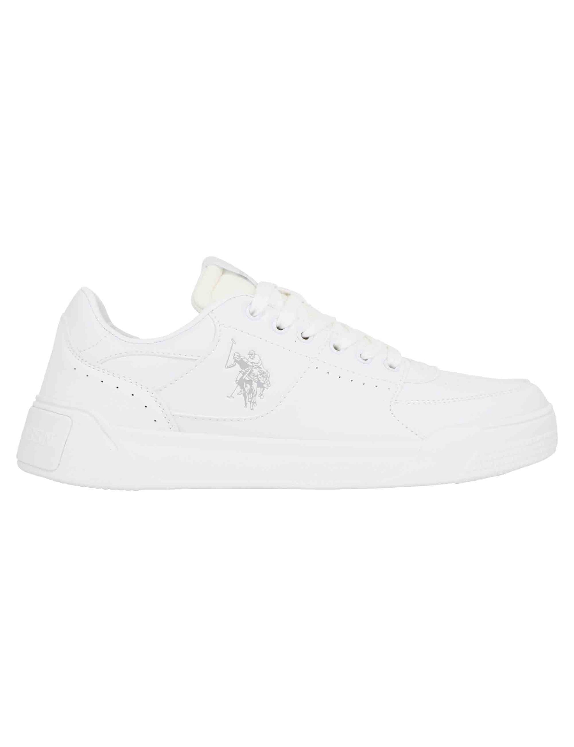Sneakers uomo in ecopelle bianca con logo laterale