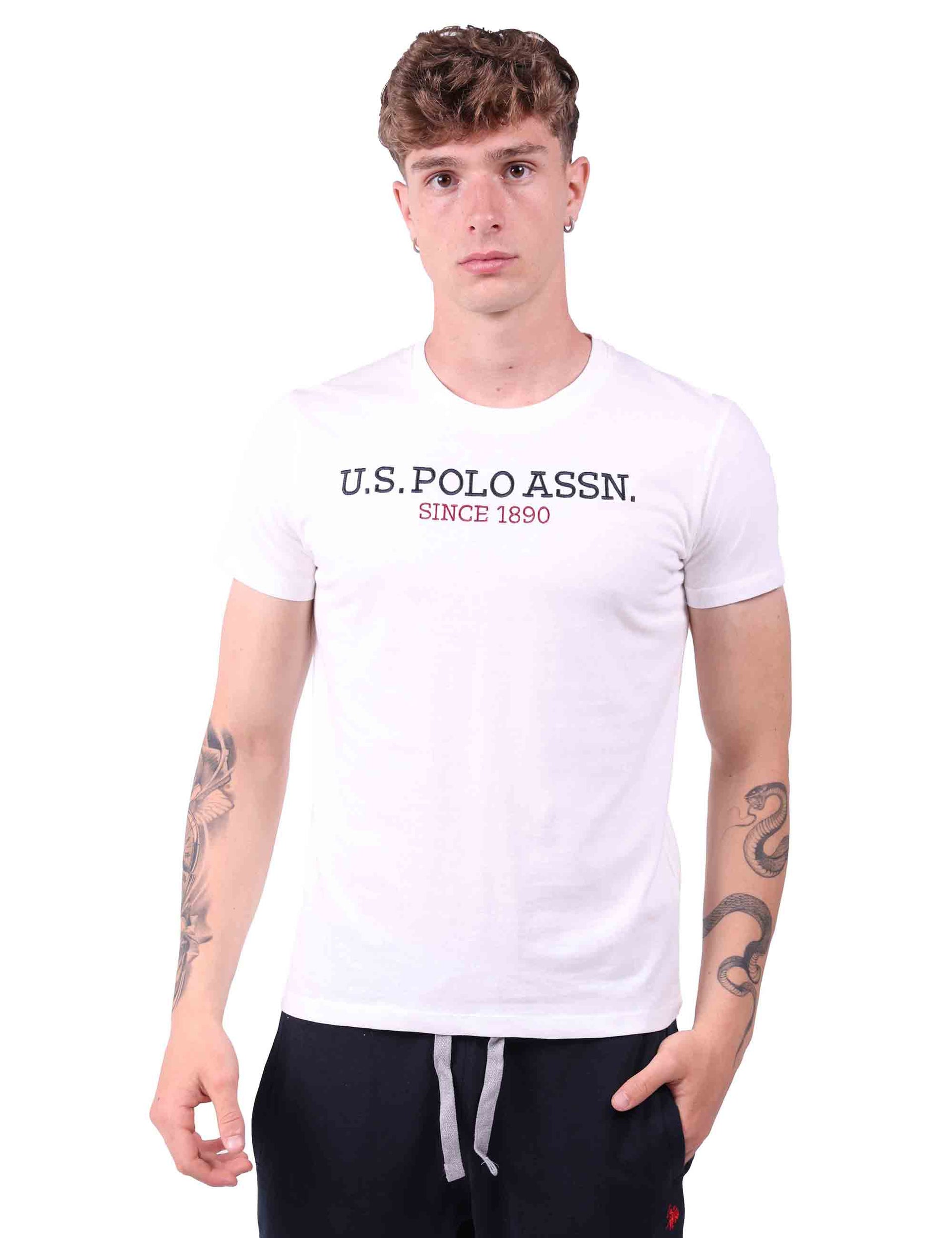 Men's white cotton T-Shirt with print