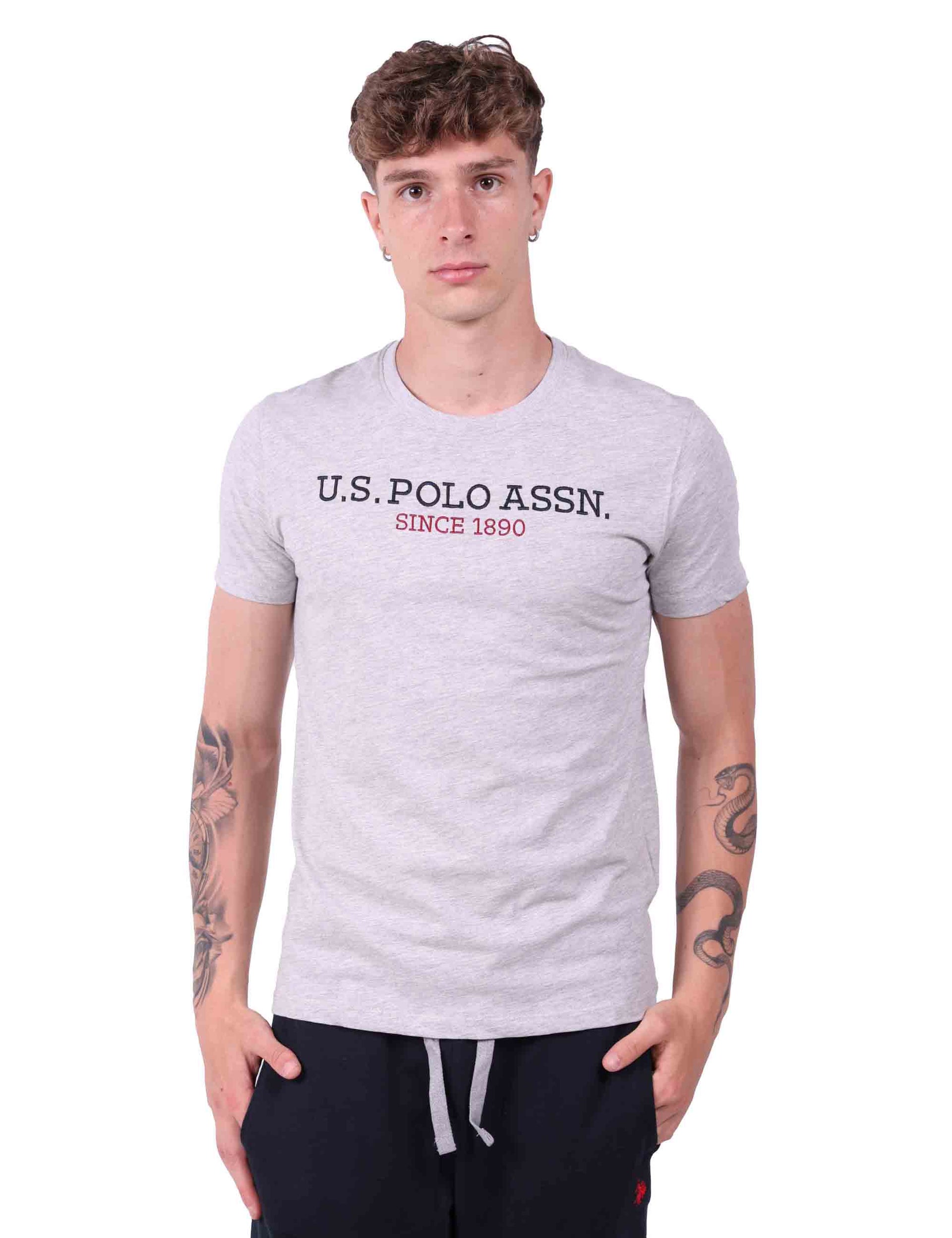 T-Shirt uomo in cotone grigio con stampa